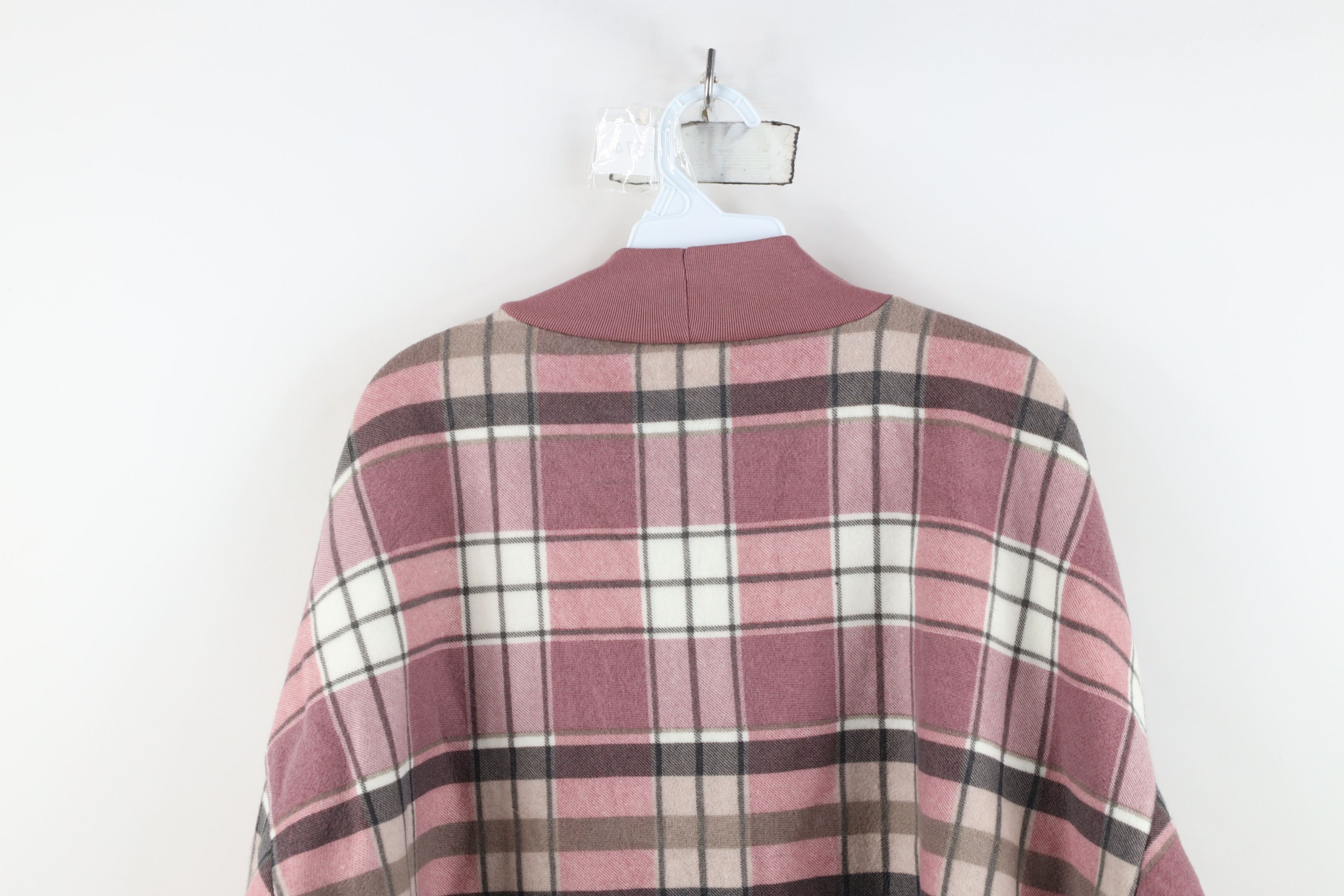 Vintage Vintage 90s Streetwear Mock Neck Sweatshirt Pink Plaid Size 3XL / US 20-22 - 10 Thumbnail