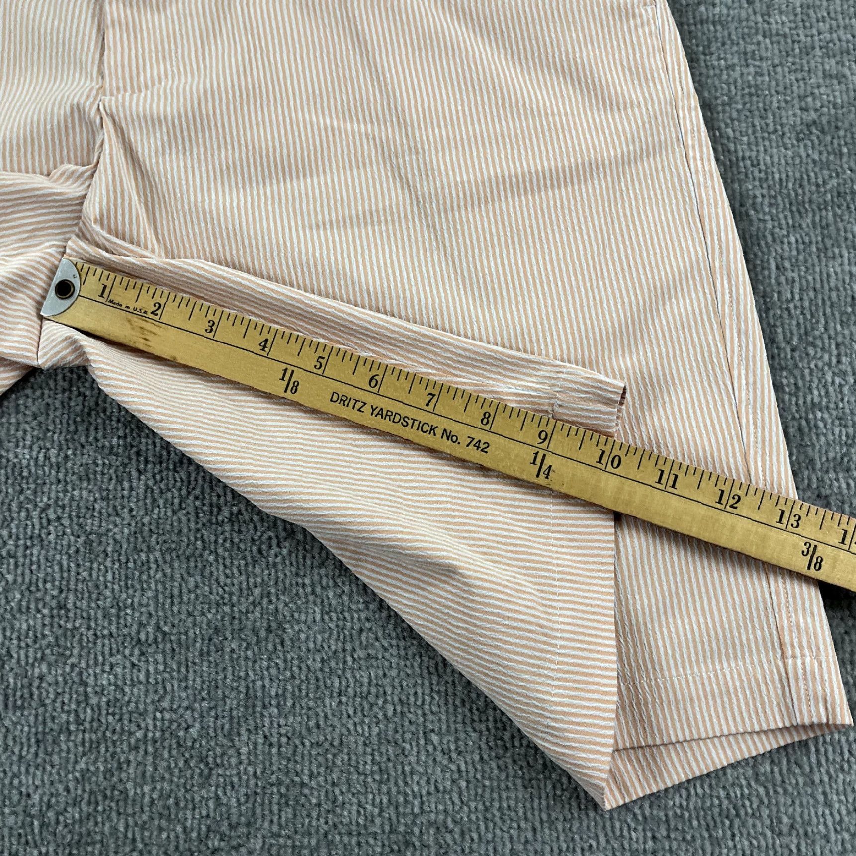Footjoy FootJoy Shorts Mens Size 34 x 10" White Orange Striped Stretch Chino Khaki Golf Size US 34 / EU 50 - 7 Thumbnail