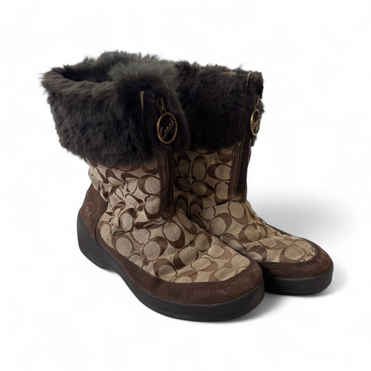 Coach Vintage Coach Y2K monogram Fur boots Size US 9.5 / IT 39.5 - 2 Thumbnail