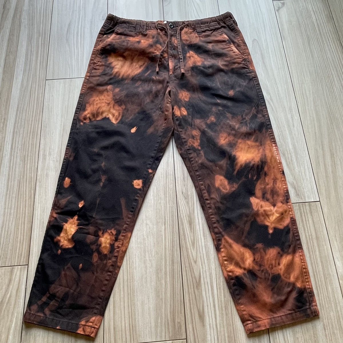 Designer × H&M Baggy jeans Black+Orange Combination color pants Size US 34 / EU 50 - 1 Thumbnail