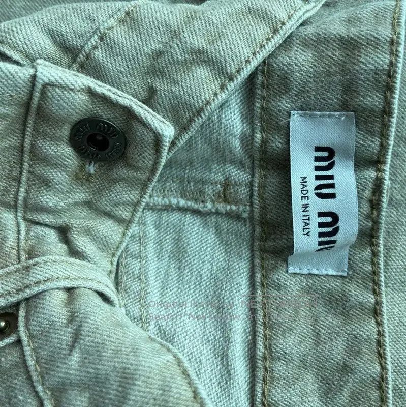Miu Miu Miu Miu Green Cotton Midi Skirt . Size 23" - 3 Thumbnail