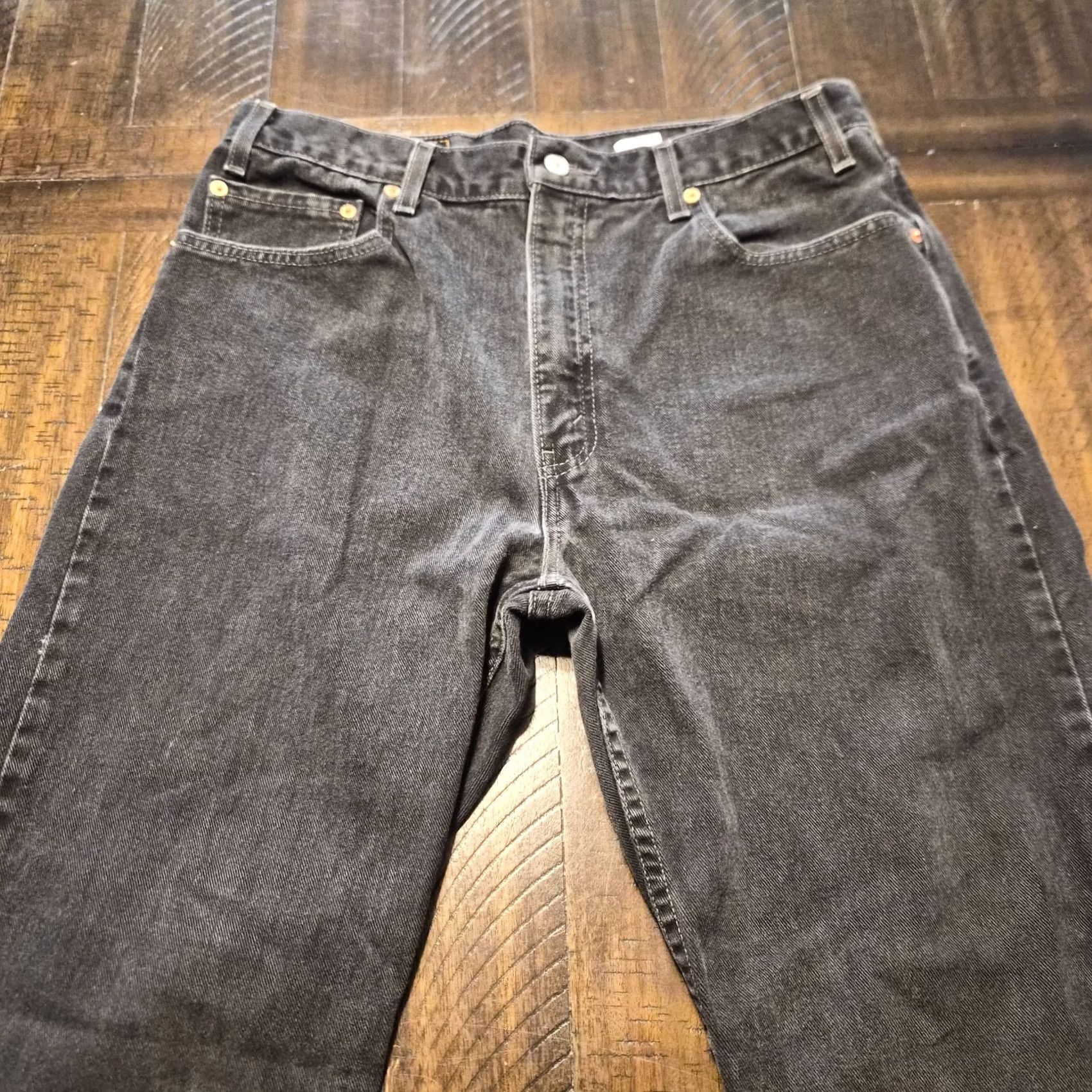 Levi's VINTAGE Levis 505 Mens Jeans 36x32 Black Regular Fit Straight Leg Y2K 2000 G273 Size US 36 / EU 52 - 2 Thumbnail
