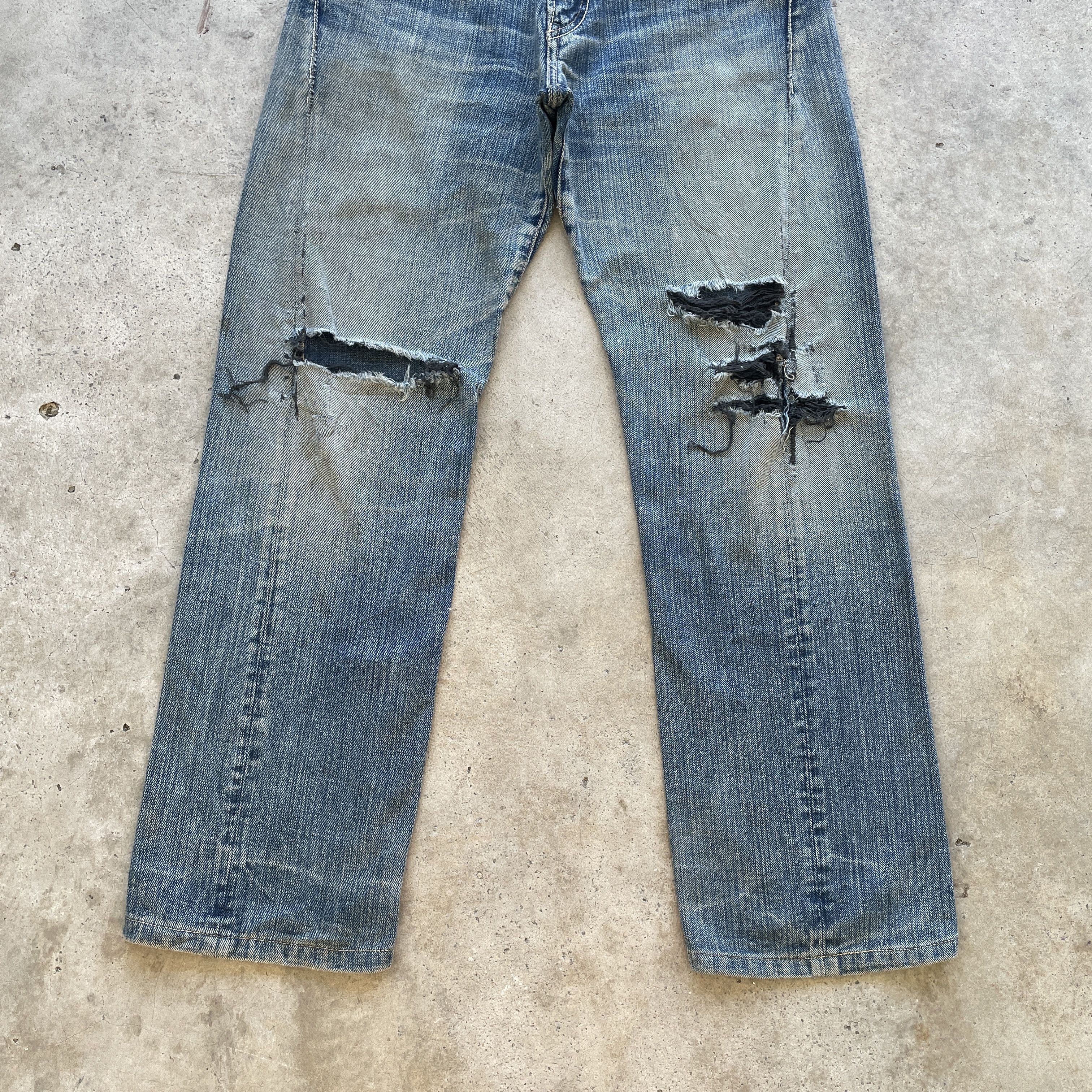 Japanese Brand × Jean W32 VINTAGE JOHNBULL KOJIMA JAPAN FADED RIPPED JEANS PANTS Size US 32 / EU 48 - 5 Thumbnail