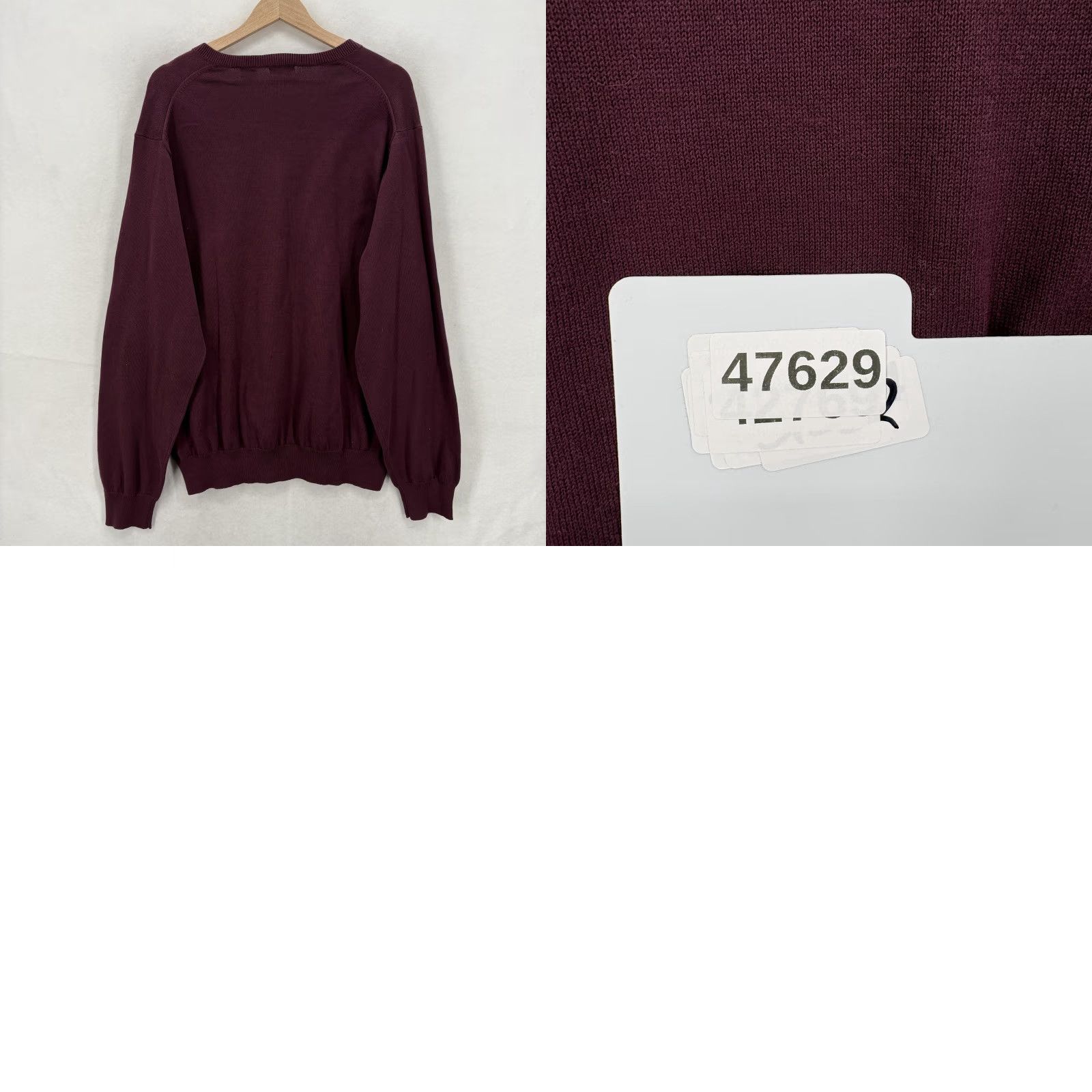 Izod VINTAGE not applicable; but item is IZOD Sweater Mens XL Wine Tasting Red 100% Cotton V Neck Knit Pullover Preppy Size US XL / EU 56 / 4 - 9 Thumbnail