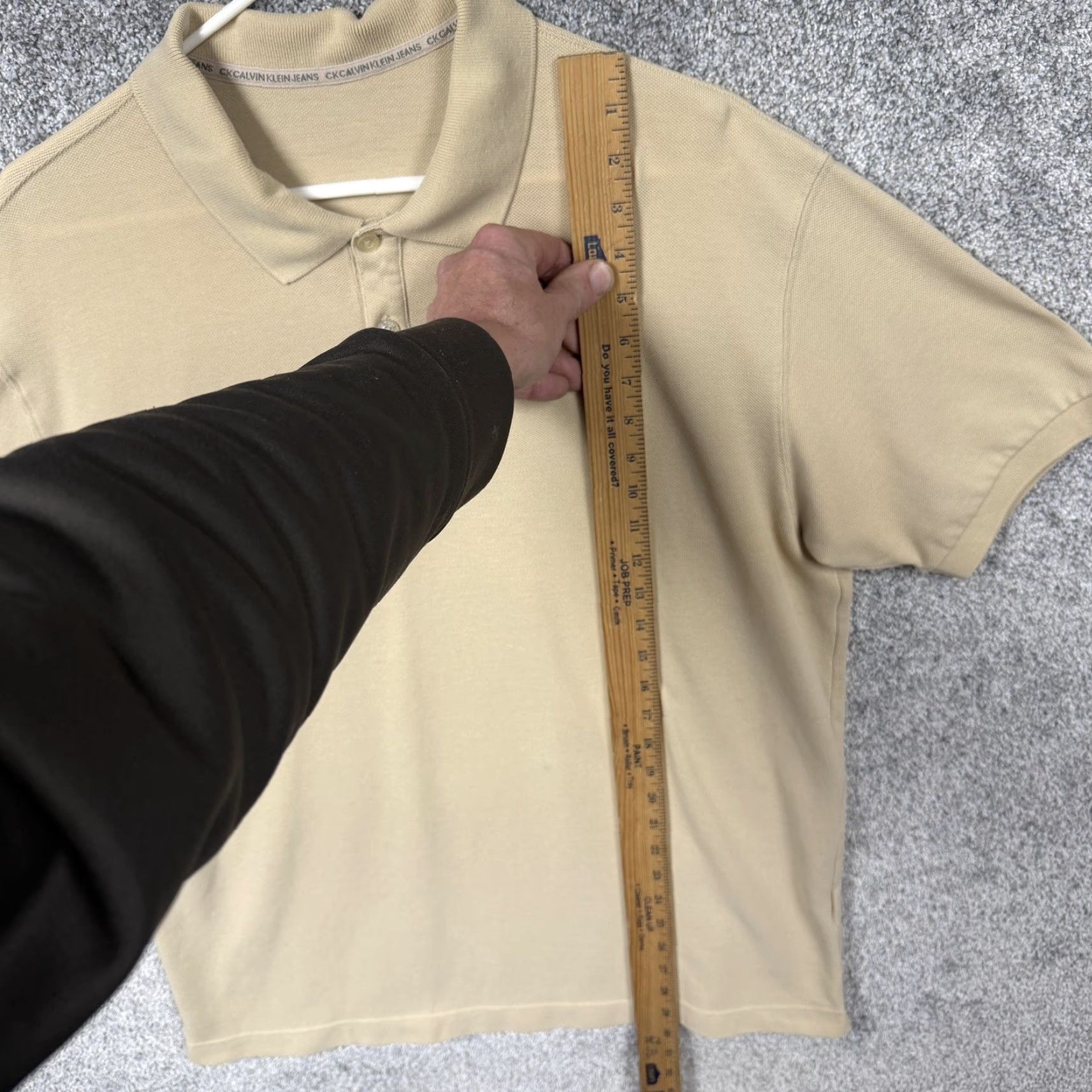 Vintage VINTAGE? No — Calvin Klein Jeans Polo Shirt Mens M Beige Golf Tennis Earthy Granola Boy Preppy Size US M / EU 48-50 / 2 - 2 Thumbnail