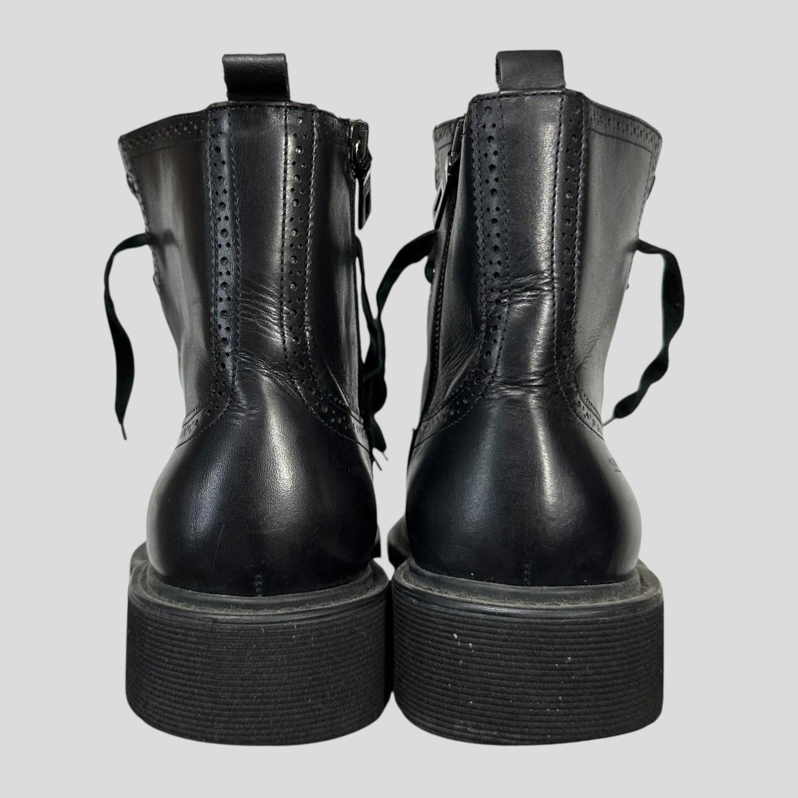 Prada Prada Brogue Detailed Leather Combat Boots - UK7.5/8 Size US 8.5 / EU 41-42 - 8 Thumbnail