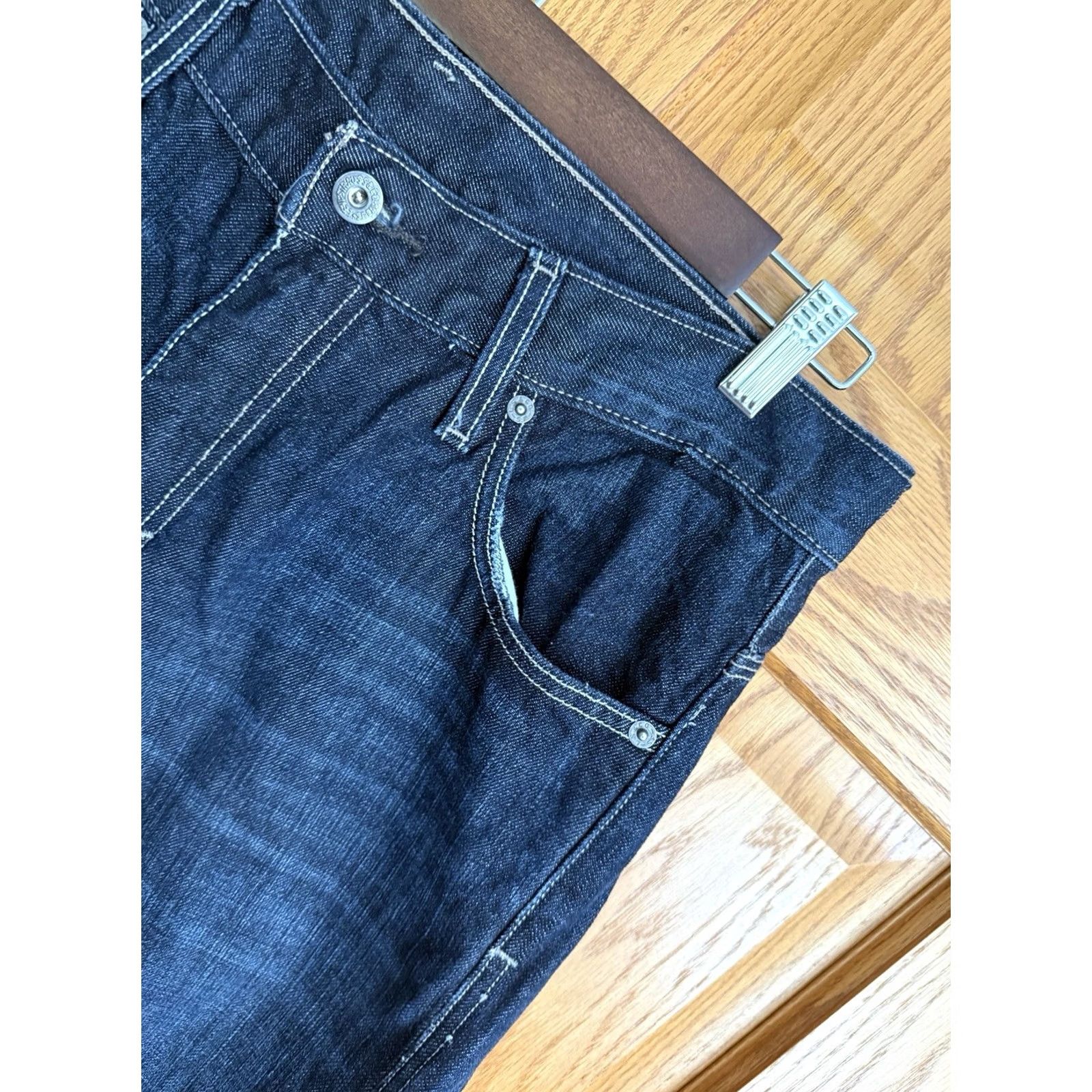 Levi's Levi's 527 Jeans Mens 33x34 Dark Blue Bootcut Denim 5-Pocket Zipper Regular Rise Cotton 527 Series Blue Jeans Mens Size 33 Regular Size US 33 - 5 Thumbnail