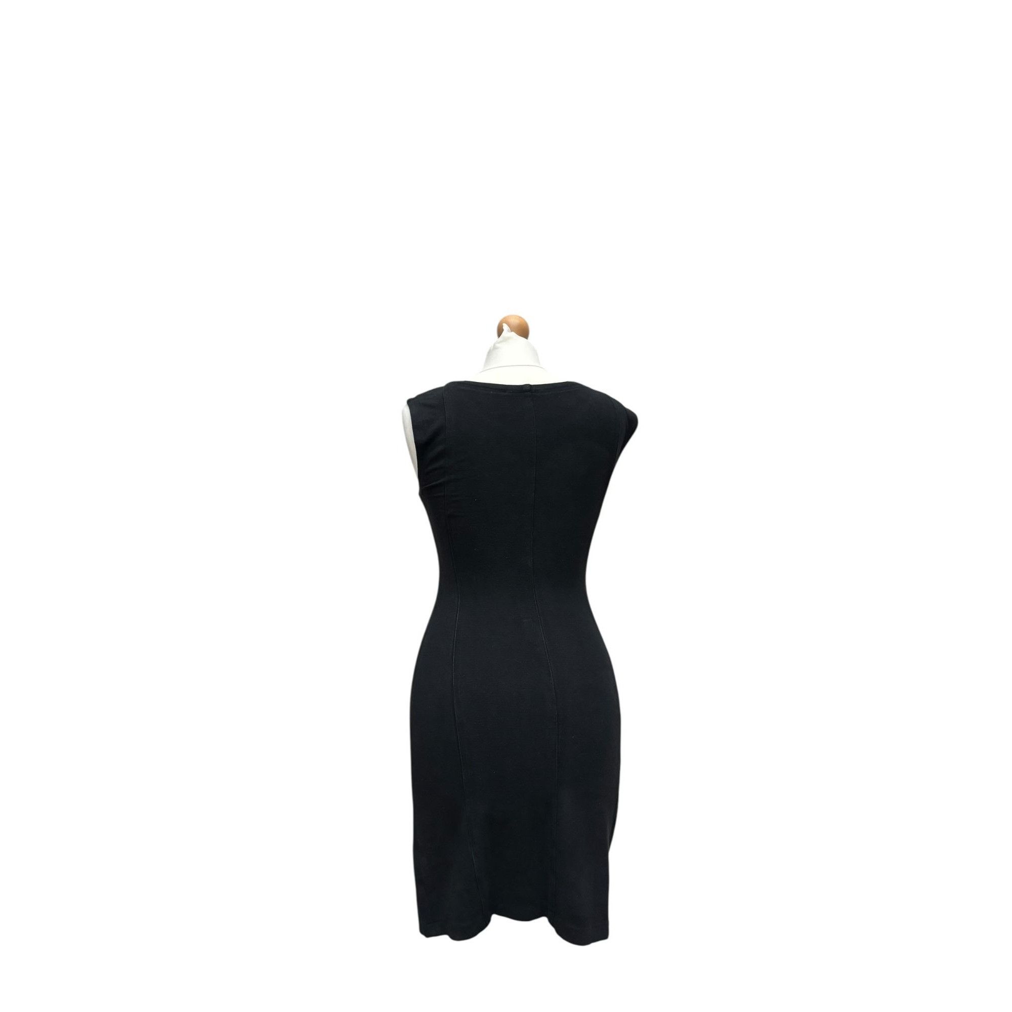 Yves Saint Laurent 1980s Vintage Black Cotton Mini Dress Size S / US 4 / IT 40 - 5 Thumbnail