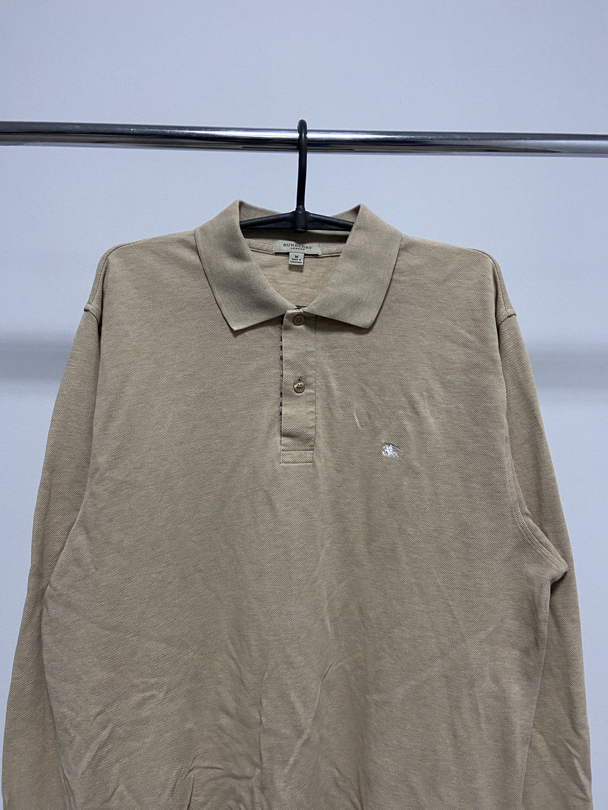 Burberry × Vintage Burberry polo Longsleeve small Logo Vintage 90s Size US M / EU 48-50 / 2 - 2 Thumbnail