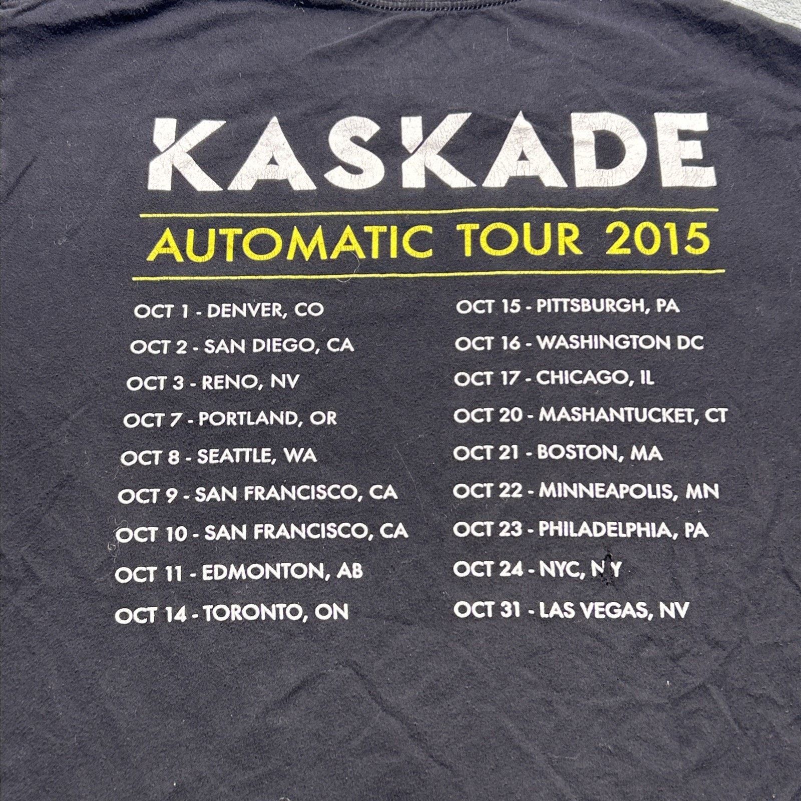 Hanes Kaskade 2015 Automatic Tour Tee Shirt Mens Medium DJ EDM Size US M / EU 48-50 / 2 - 15 Thumbnail