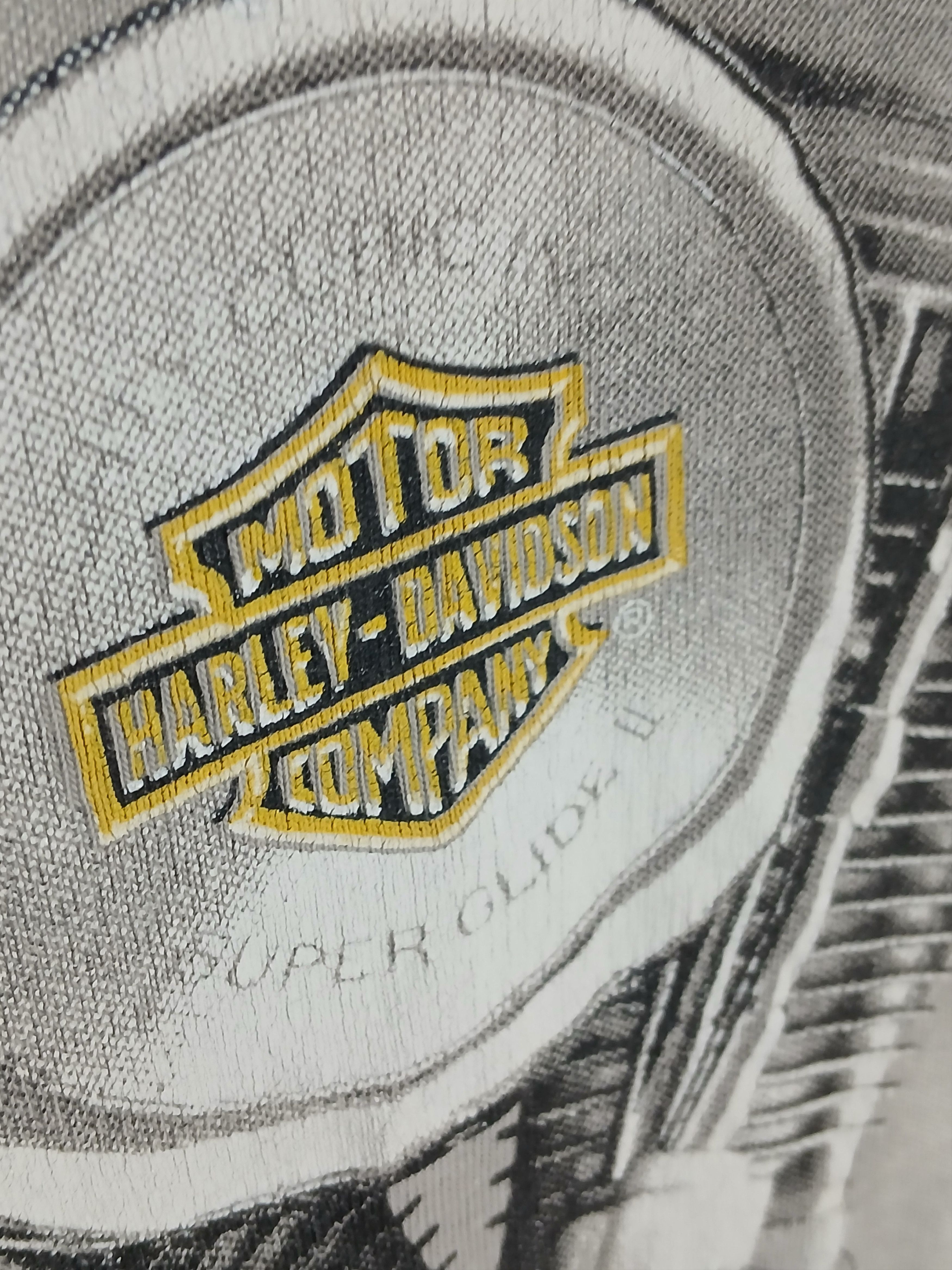 Harley Davidson Vintage 1989 3D Emblem Harley Davidson Racing Moto T-Shirt Size US M / EU 48-50 / 2 - 8 Thumbnail