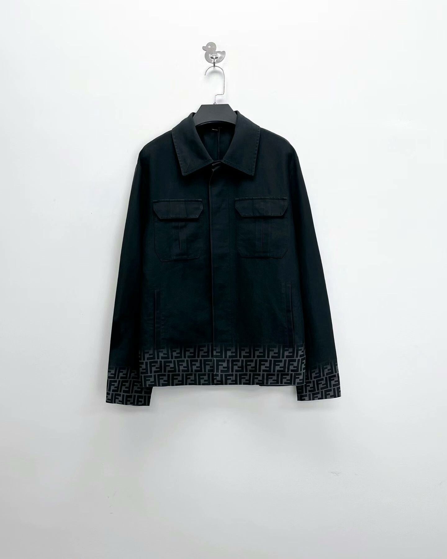 Fendi Fendi Black Gray Gradient Patterned Jacket Size US L / EU 52-54 / 3 - 1 Thumbnail