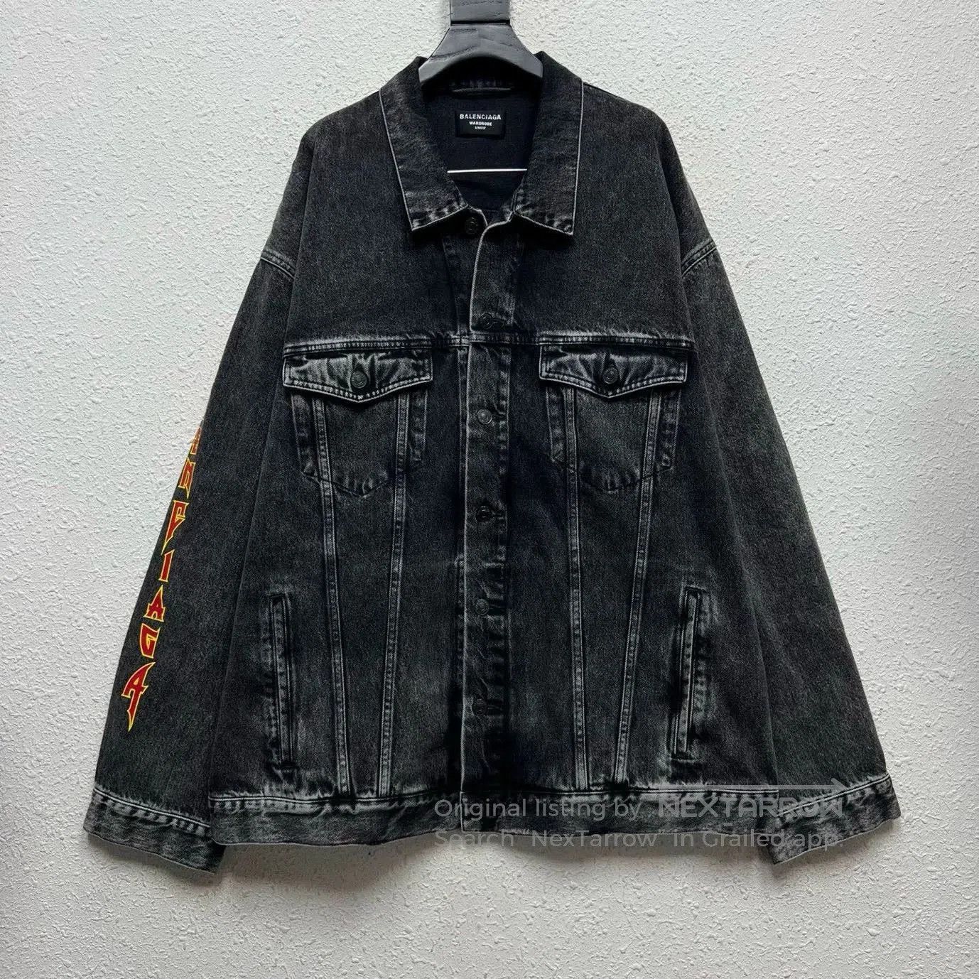 Balenciaga Balenciaga Flame Logo Denim Jacket. Size US XS / EU 42 / 0 - 1 Thumbnail