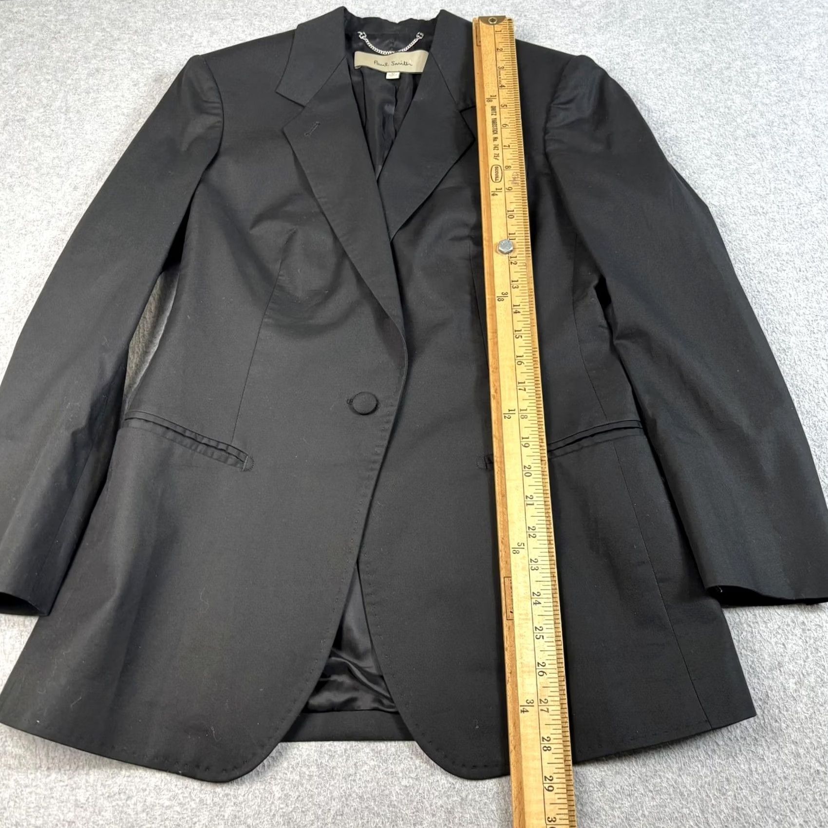 Paul Smith Paul Smith Blazer Mens 42 Black One-Button Single-Breasted Notch Lapel Italy Stretch Cotton/Elastane Jacket Coat Size 42R - 6 Thumbnail