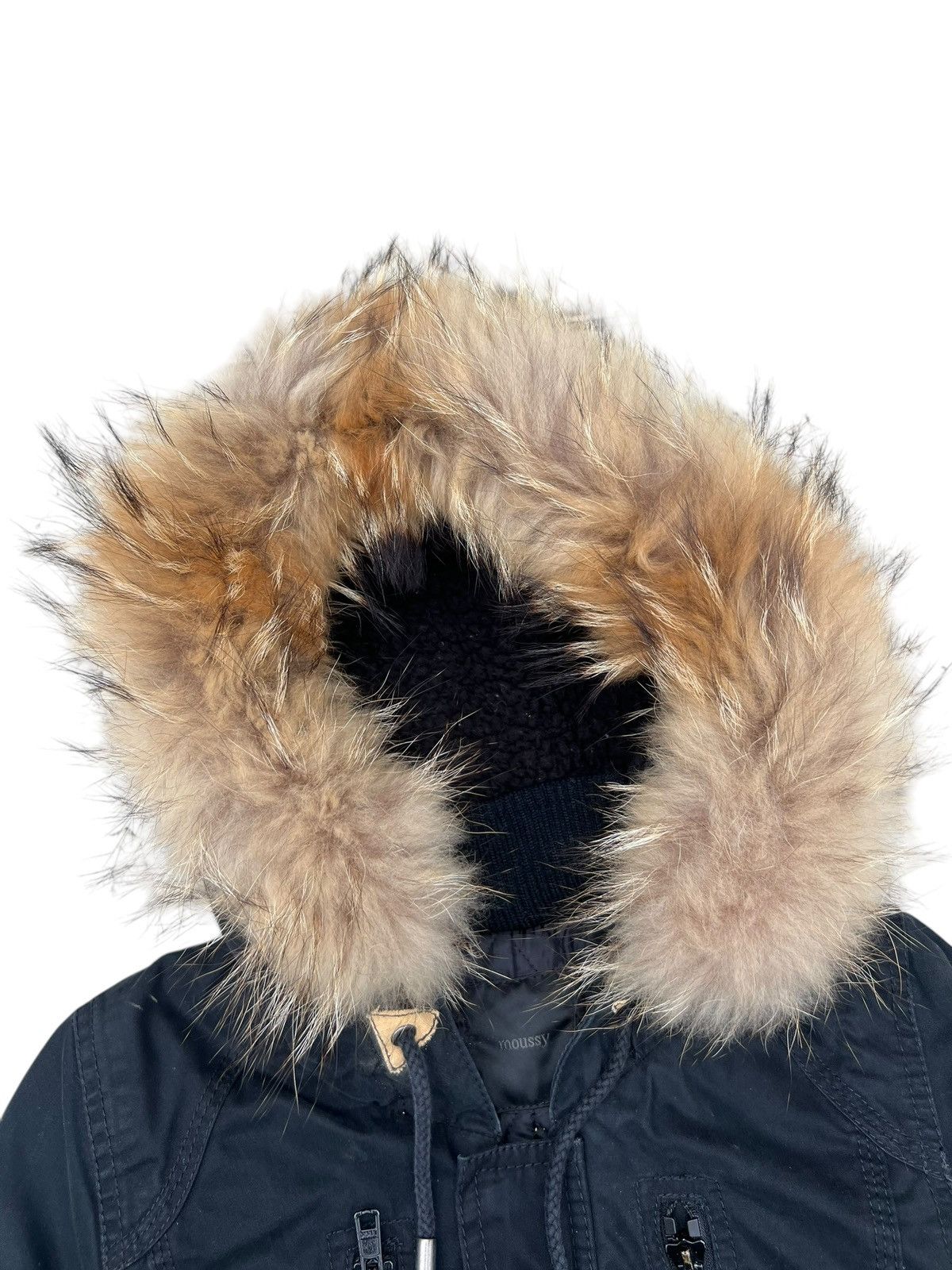 Vintage Moussy Japan Cargo Tactical Raccoon Fur Hoodie Jacket Size US S / EU 44-46 / 1 - 4 Thumbnail