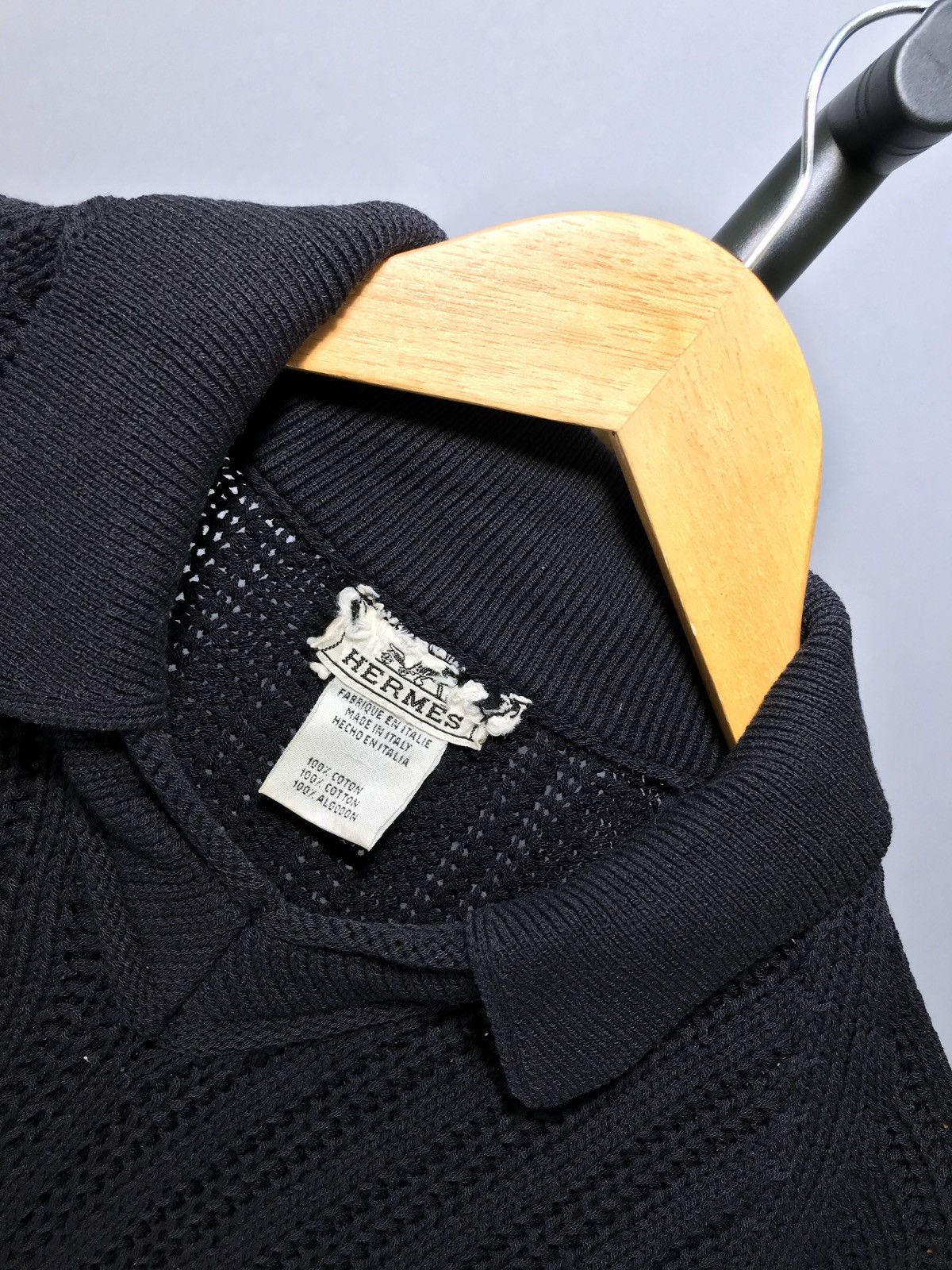 Hermes Vintage Hermes sweater mens knit navy blue cotton y2k casual Size US L / EU 52-54 / 3 - 3 Thumbnail
