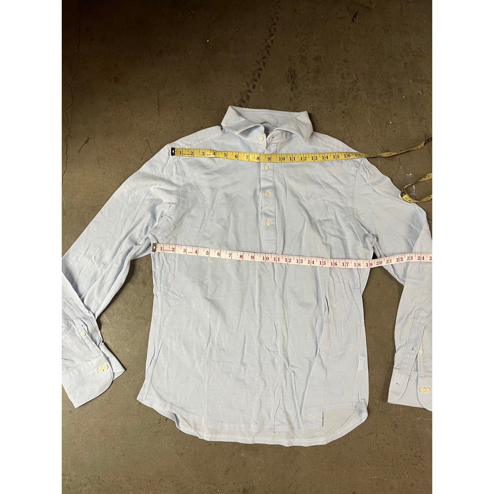 Suitsupply Suitsupply - Cotton Long Sleeve Polo / Light blue / Large Size US L / EU 52-54 / 3 - 3 Thumbnail
