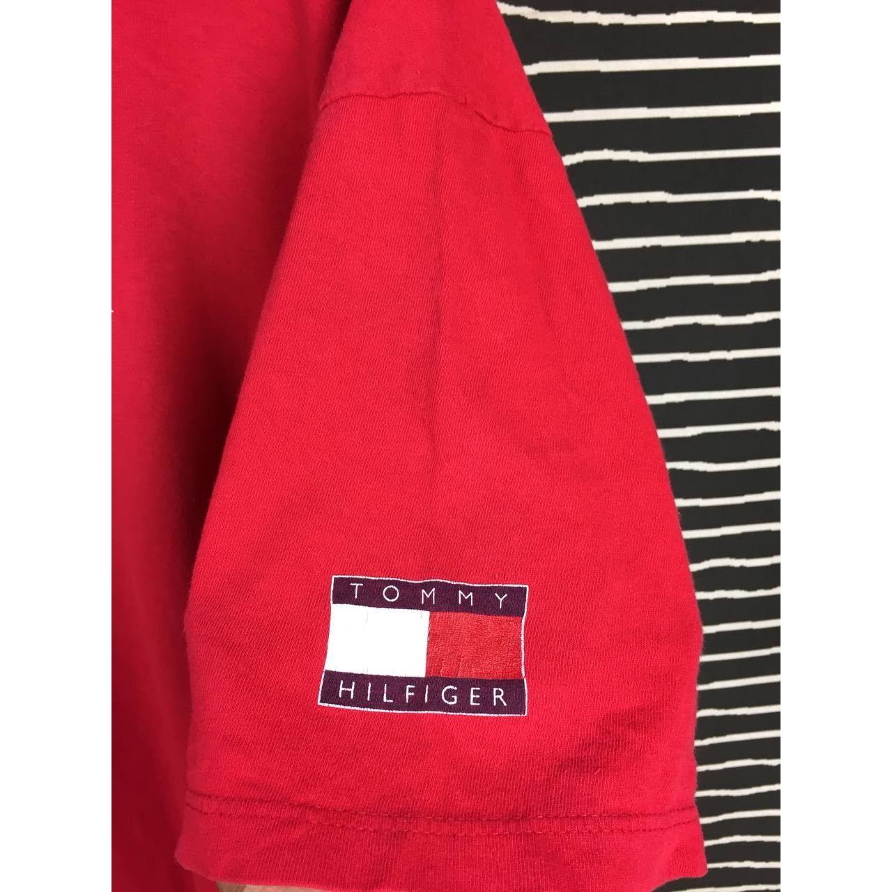Tommy Hilfiger × Vintage Vtg 90s Tommy Hilfiger Spell Out Logo Made In Usa Tee Size US XXL / EU 58 / 5 - 5 Thumbnail