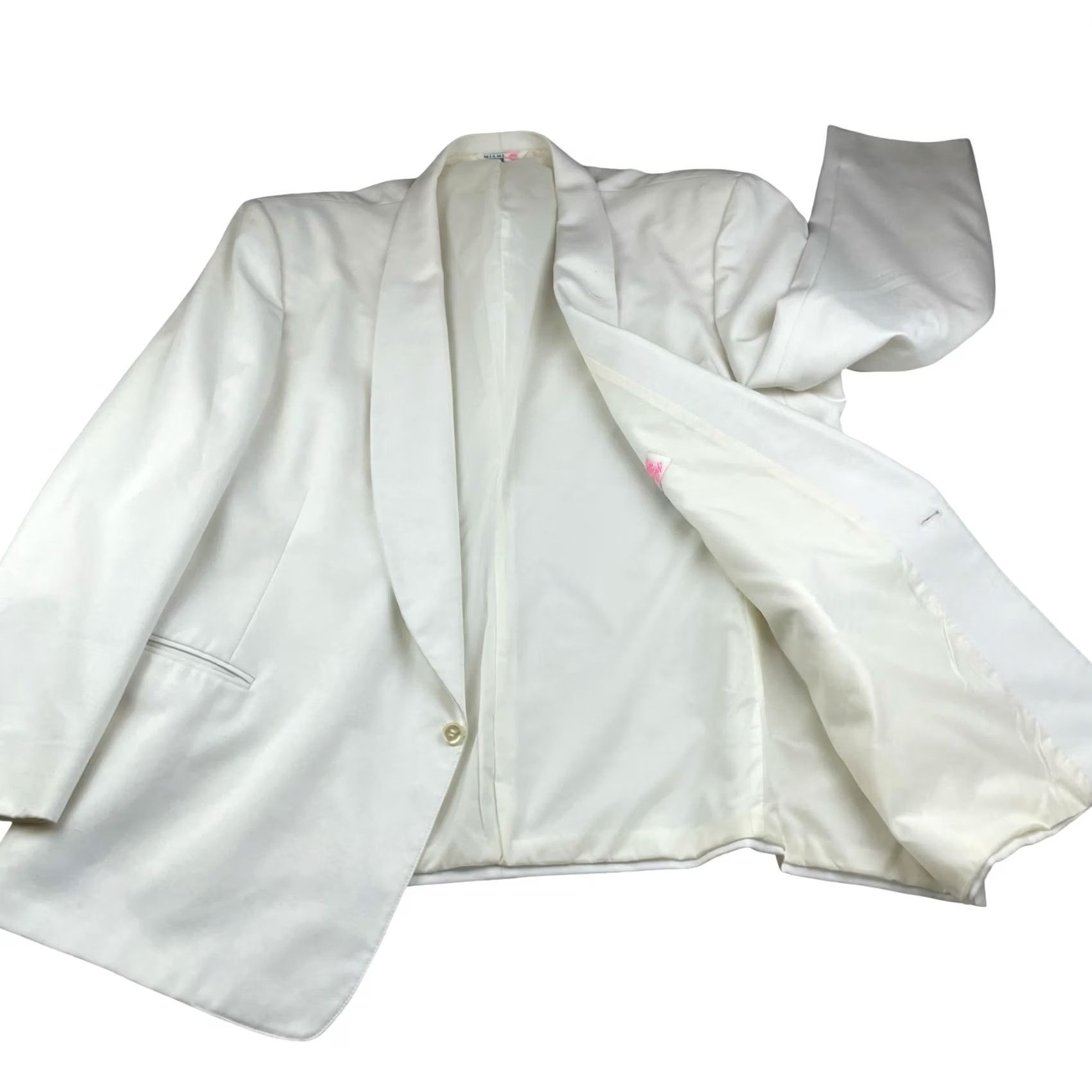 After Six VINTAGE After Six Tuxedo Jacket White Men's 54R Miami Vice USA Size 54R - 3 Thumbnail