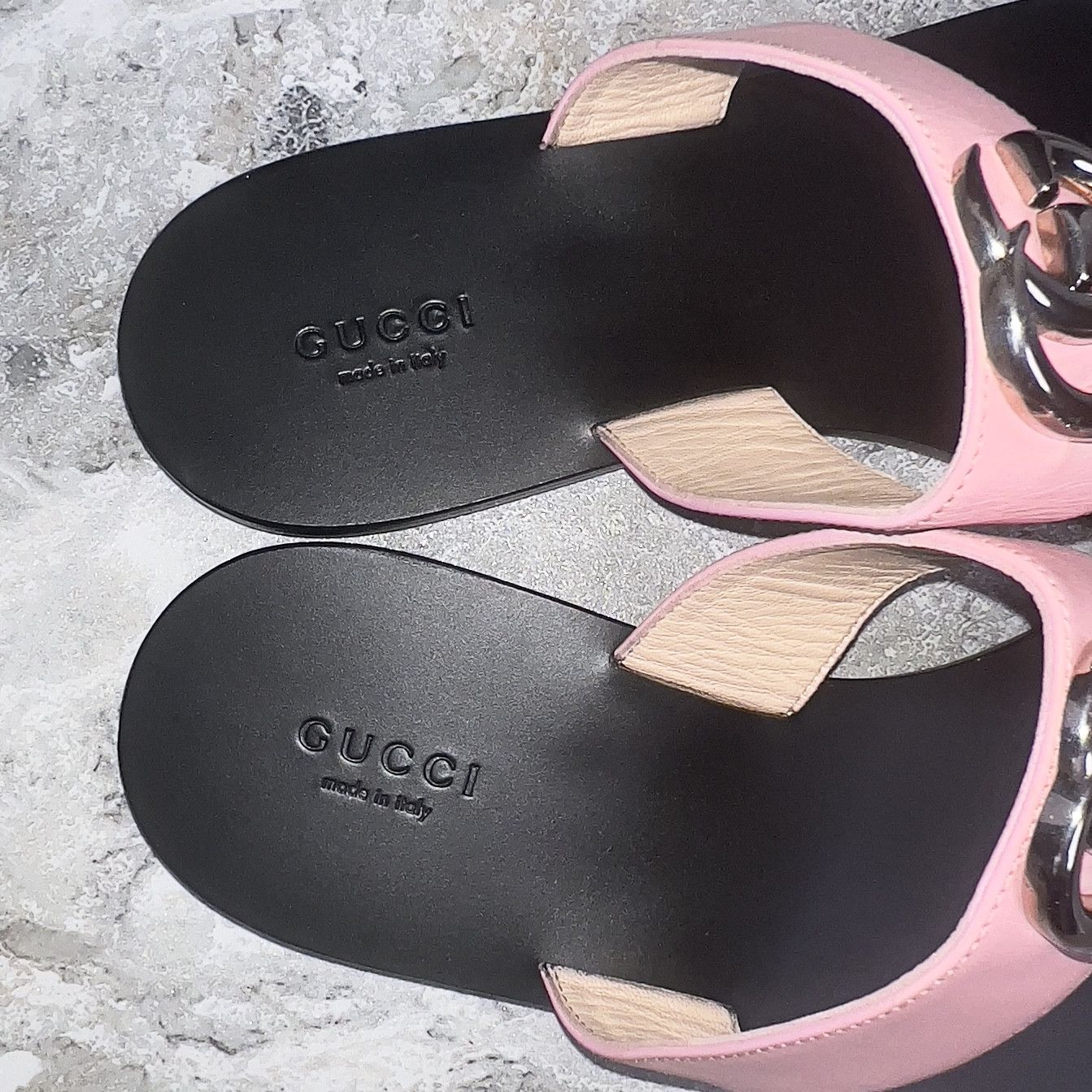 Gucci GUCCI Double GG Buckle Marmont Thong Sandal Leather Size US 9.5 / IT 39.5 - 10 Thumbnail