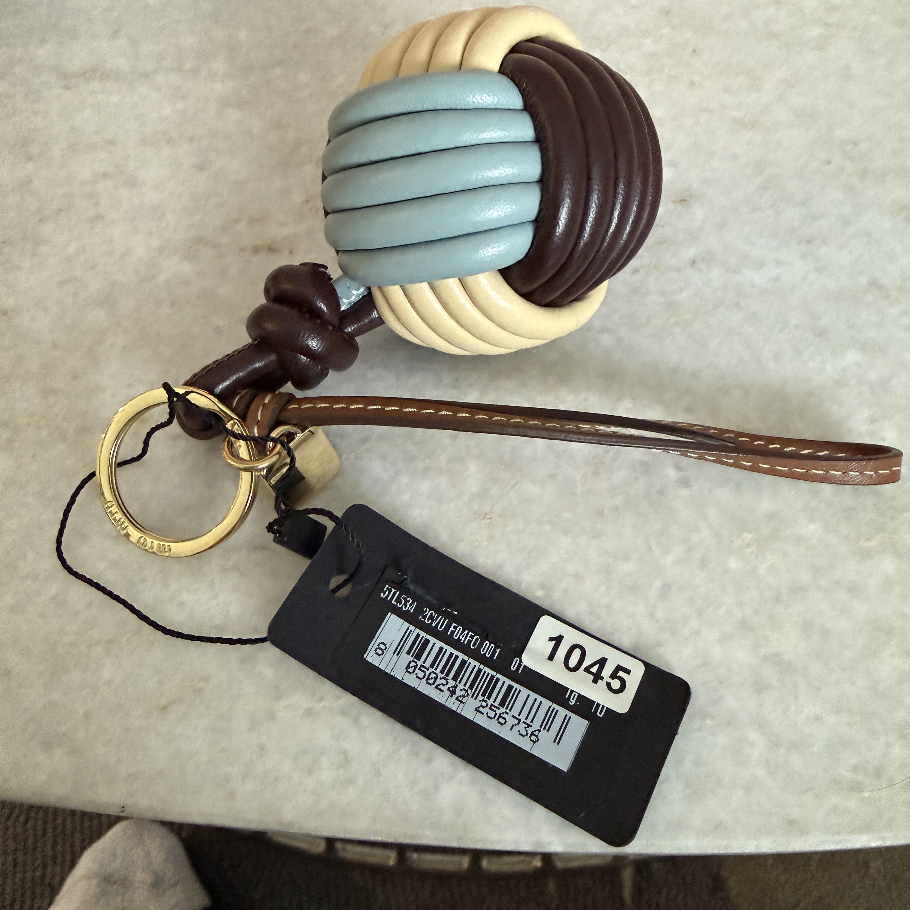 Miu Miu Miu Miu Bag Charm 5TL534 Knot Detail Leather Keychain Trick Size ONE SIZE - 3 Thumbnail