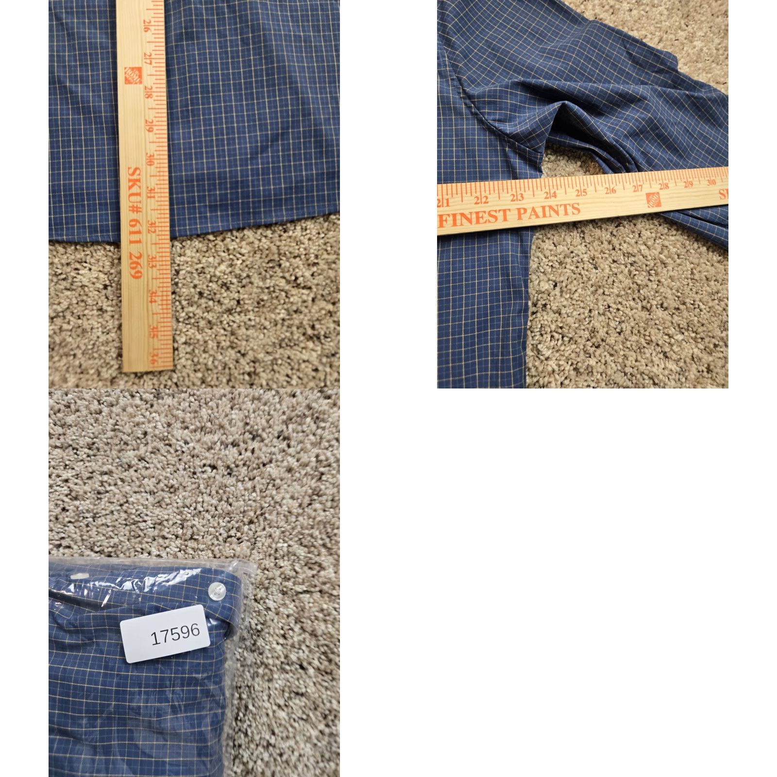 Bonobos Bonobos Shirt XL Men Blue Check Standard Fit Long Sleeve Button Up Nylon Stretch Shirt Size US XL / EU 56 / 4 - 8 Thumbnail