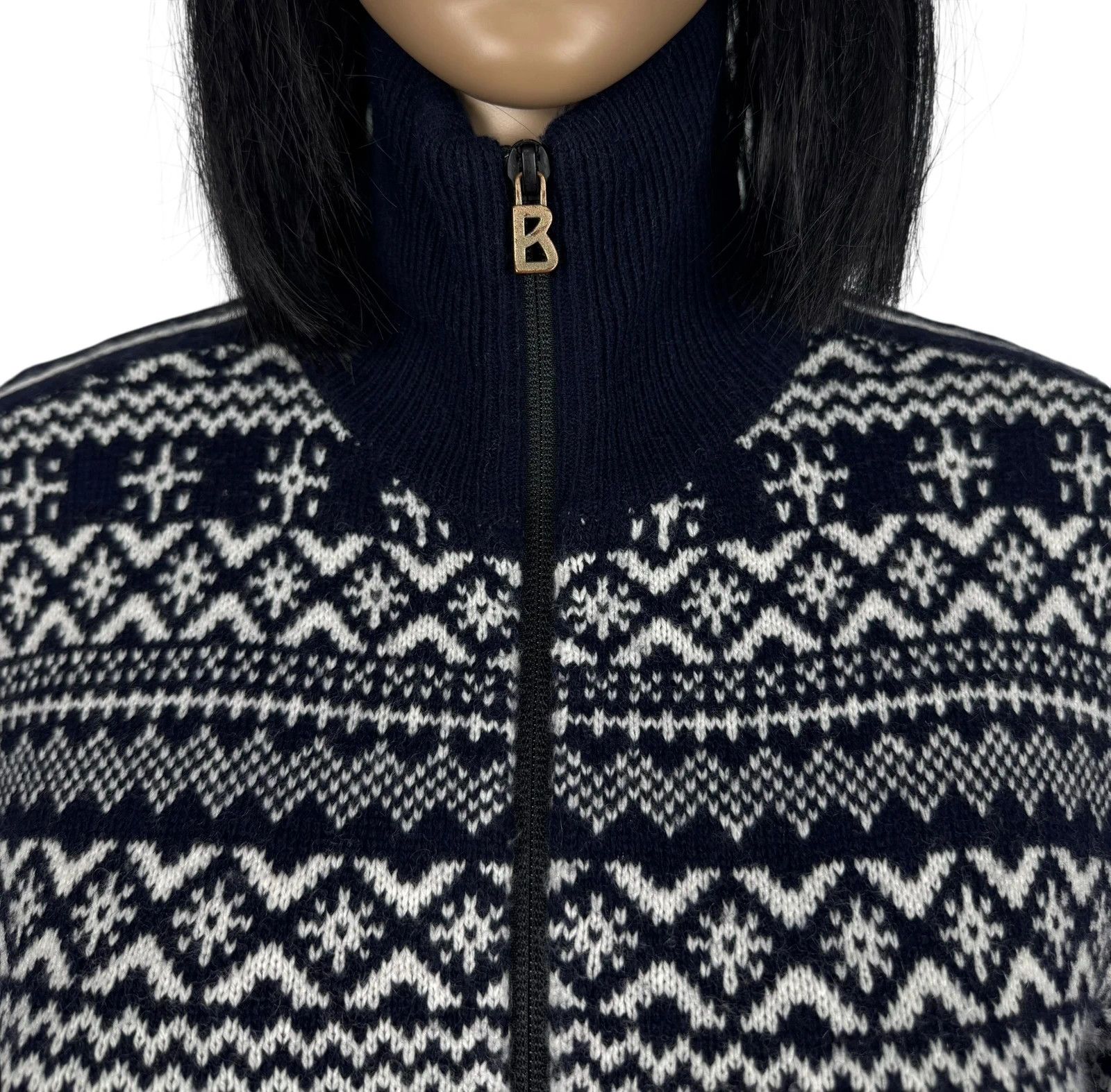 Bogner Bogner Fair Isle Zip Sweater Mock Neck Wool Polyamide size S Size S / US 4 / IT 40 - 4 Thumbnail