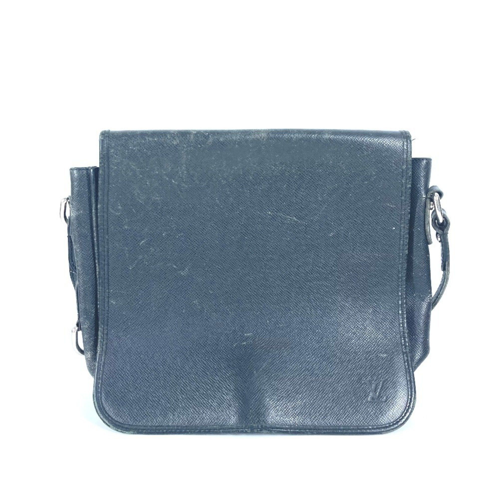Louis Vuitton M32482 Taiga Andrei Bag Crossbody Flap Shoulder Leather Men's Women's Ardoise Black