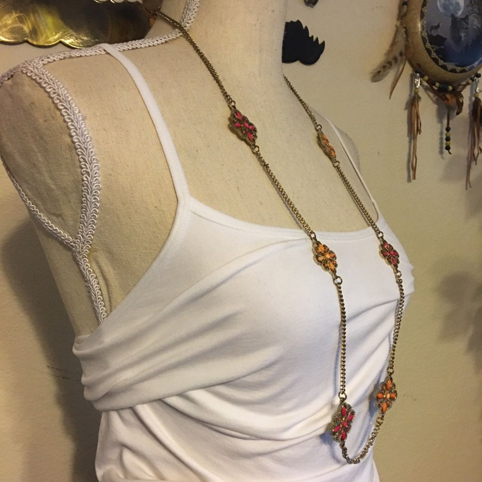 Jewelry Vintage Charming Charlie stone medallion necklace Size ONE SIZE - 3 Thumbnail