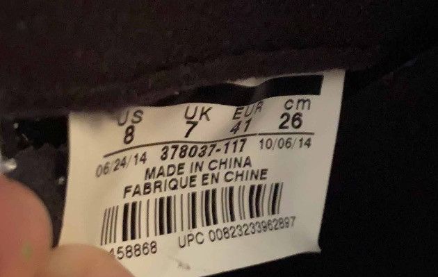 Used Jordan 14 “Black Toe” 2014