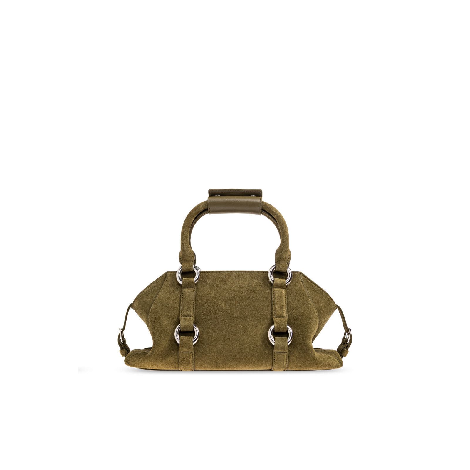 Alexander McQueen ALEXANDER MCQUEEN Farringdon Small Green Suede Top Handle Ba Size ONE SIZE - 2 Thumbnail