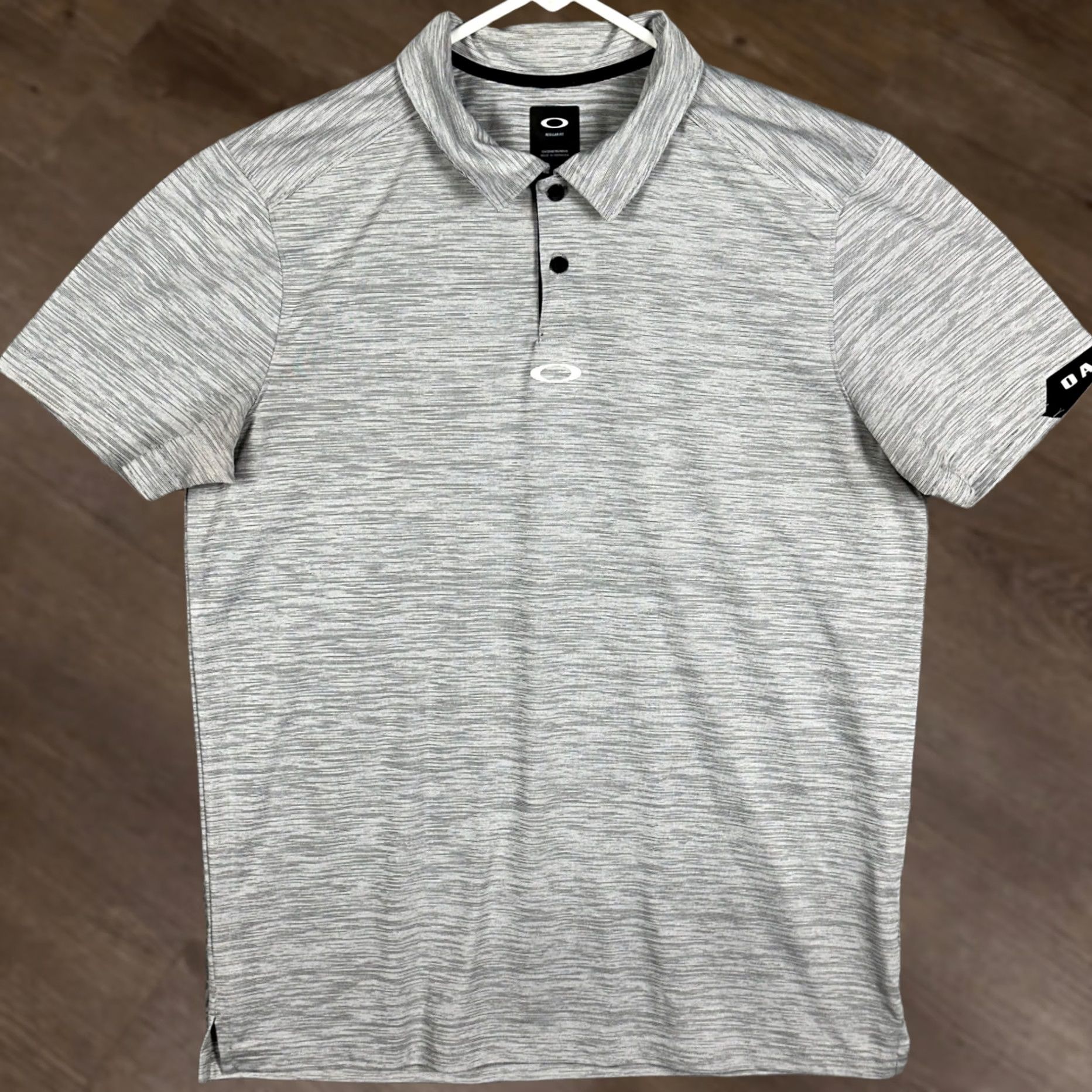Oakley Oakley Polo Shirt Mens L Grey Space Dye Regular Fit Short Sleeve Golf Size US L / EU 52-54 / 3 - 1 Thumbnail