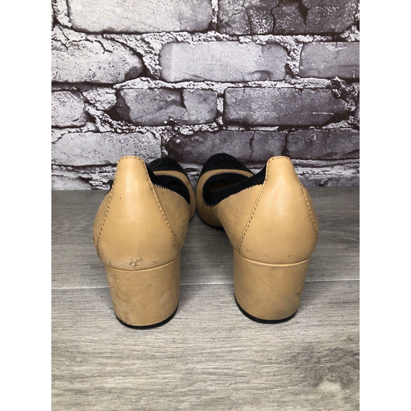 Tory Burch Tory Burch Tan Leather Black Patent Leather Block Heels Wome Size US 8.5 / IT 38.5 - 4 Thumbnail