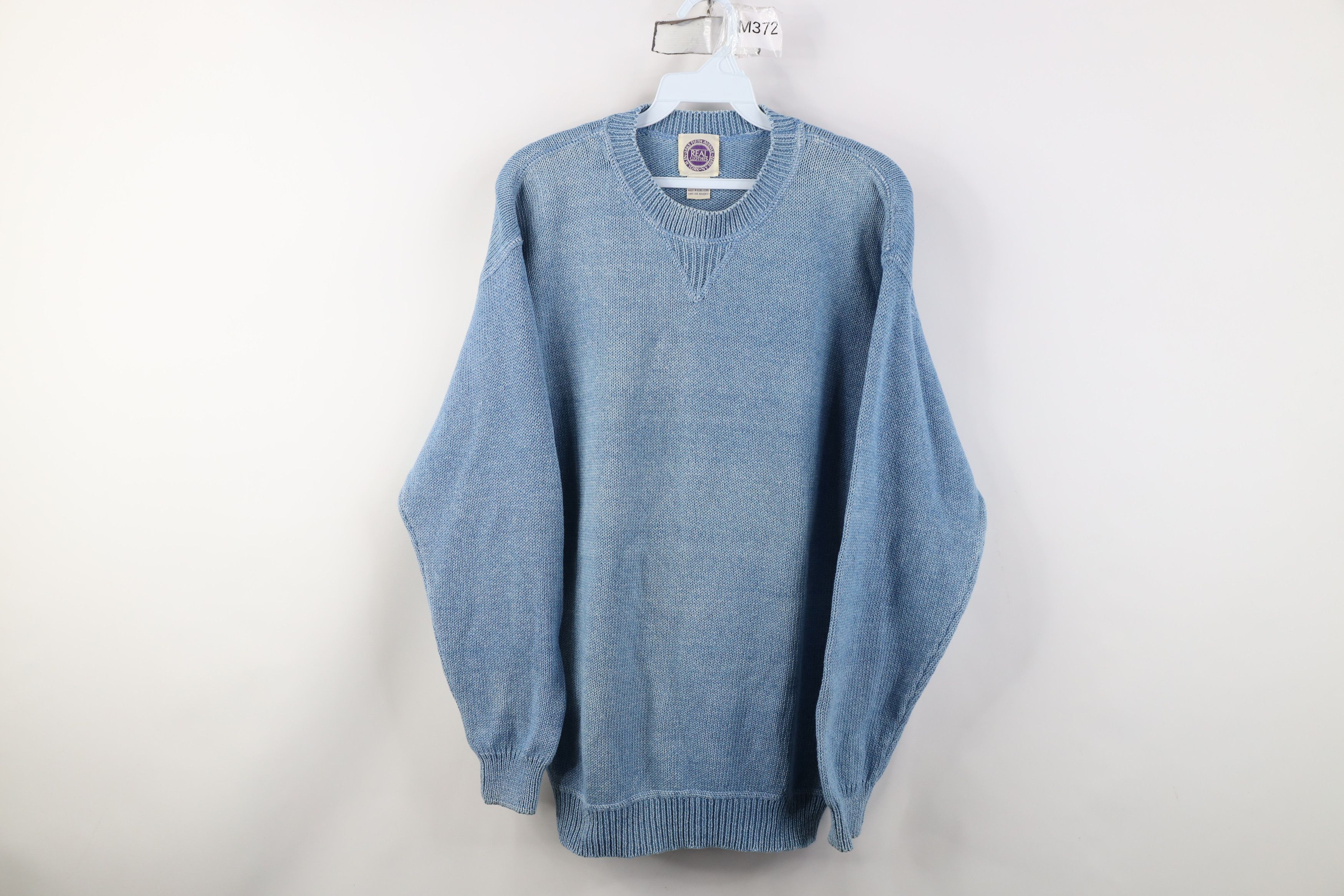 Vintage Vintage 90s Streetwear Stonewash Cotton Knit Sweater Blue Size US S / EU 44-46 / 1 - 1 Thumbnail