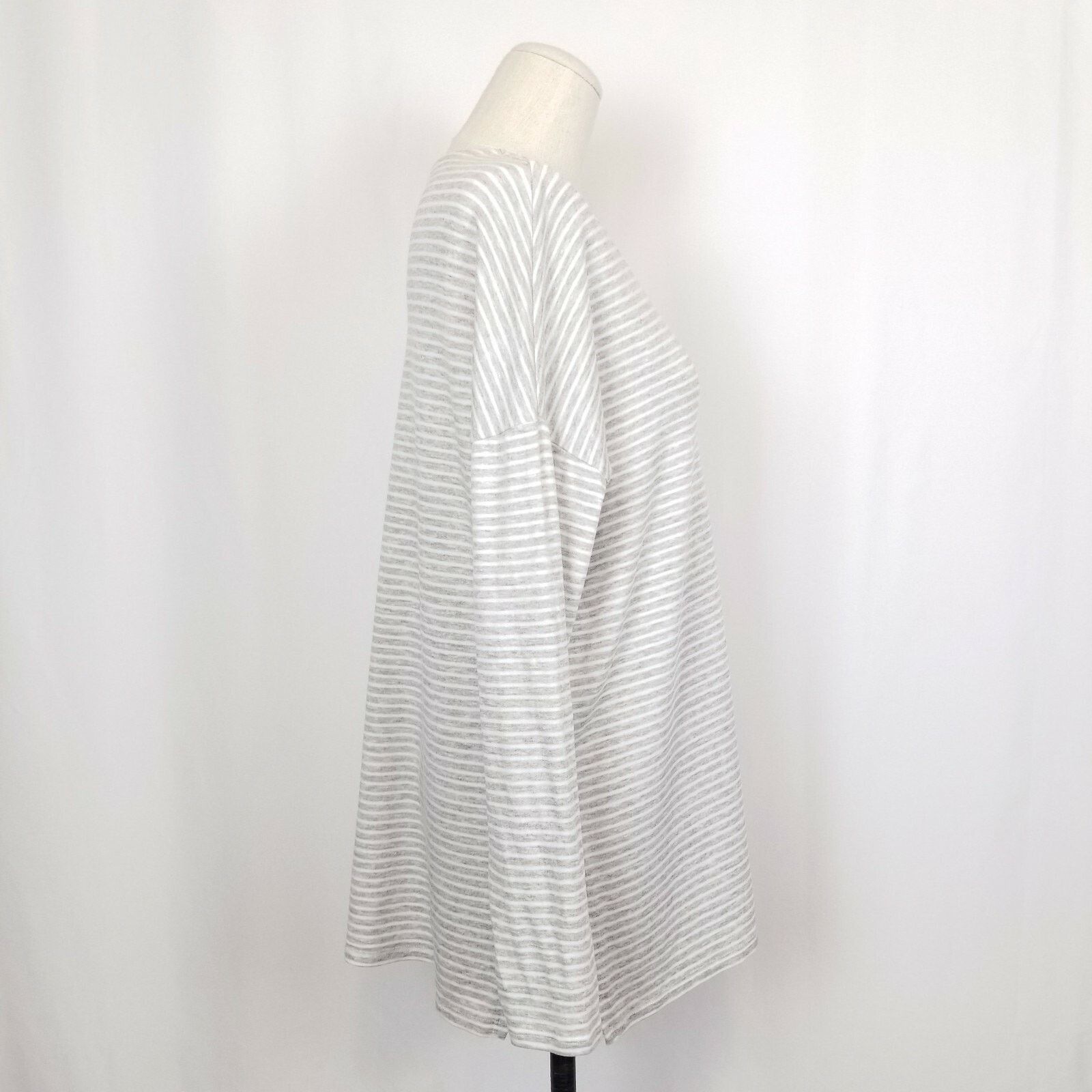 Eileen Fisher Eileen Fisher Tencel Stripe Oversized Tunic Gray & White XXS Size XXS / US 00 / IT 34 - 4 Thumbnail