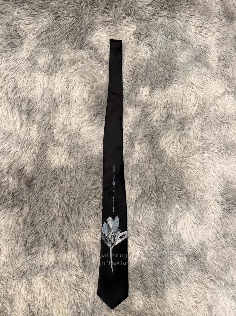 Yohji Yamamoto Yohji Yamamoto “Blue Flower” Floral Print Tie Size ONE SIZE - 3 Thumbnail