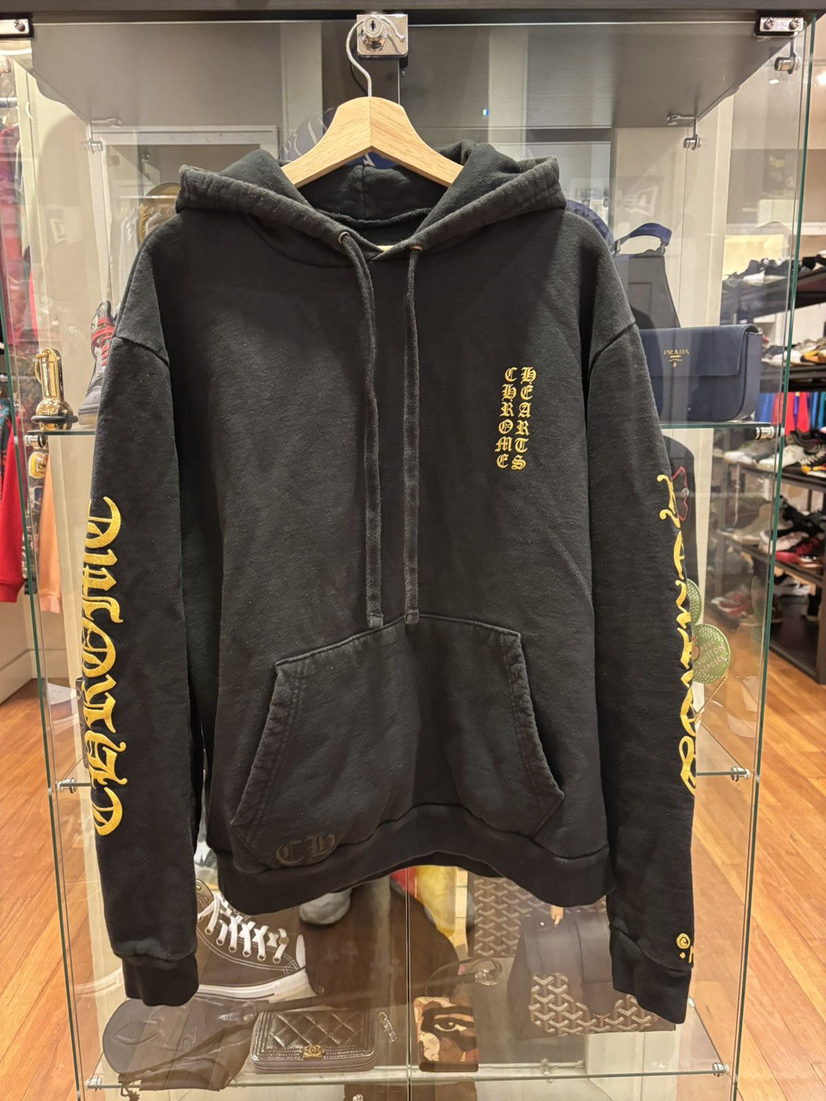 Chrome Hearts Metallic Gold Eyechart Hoodie