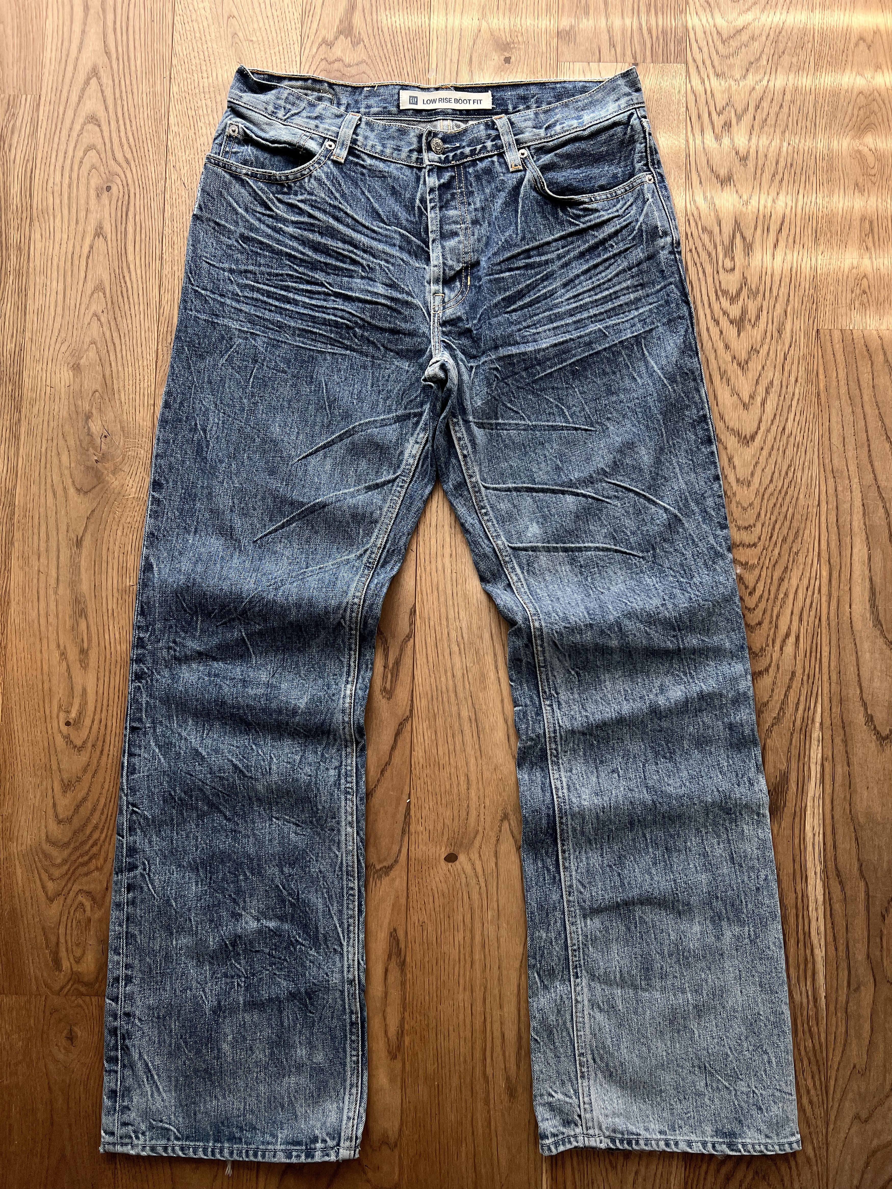 Gap Crazy Y2K GAP boot cut washed denim flared vintage 2000s low Size US 33 - 13 Thumbnail
