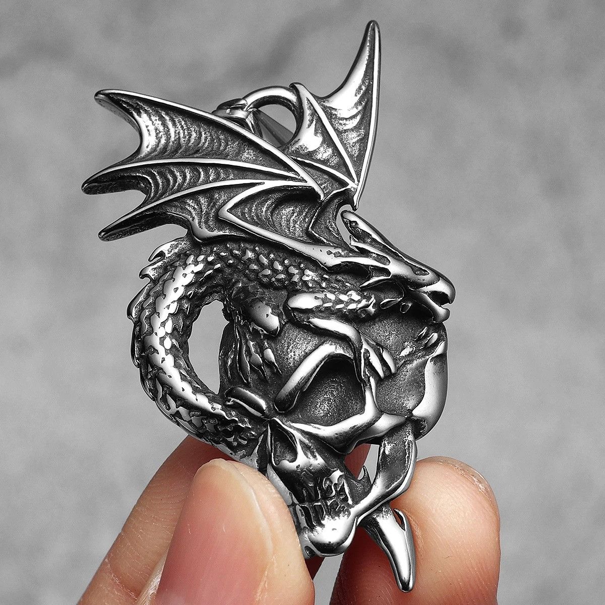 Other Dragon Skull Gun Pendant Accessories Necklace Gifts For Him Size ONE SIZE - 4 Thumbnail