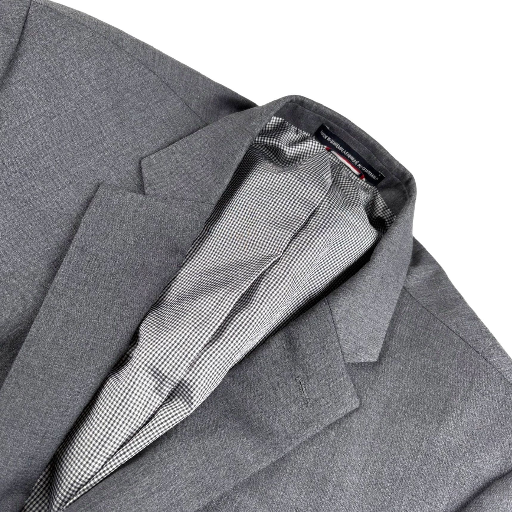 Tommy Hilfiger Tommy Hilfiger Blazer Jacket Men Wool Stretch Gray 46R Regular Double-Vented 2-Button Notch Lining Viscose Poly 46R Mens Size 46R - 2 Thumbnail