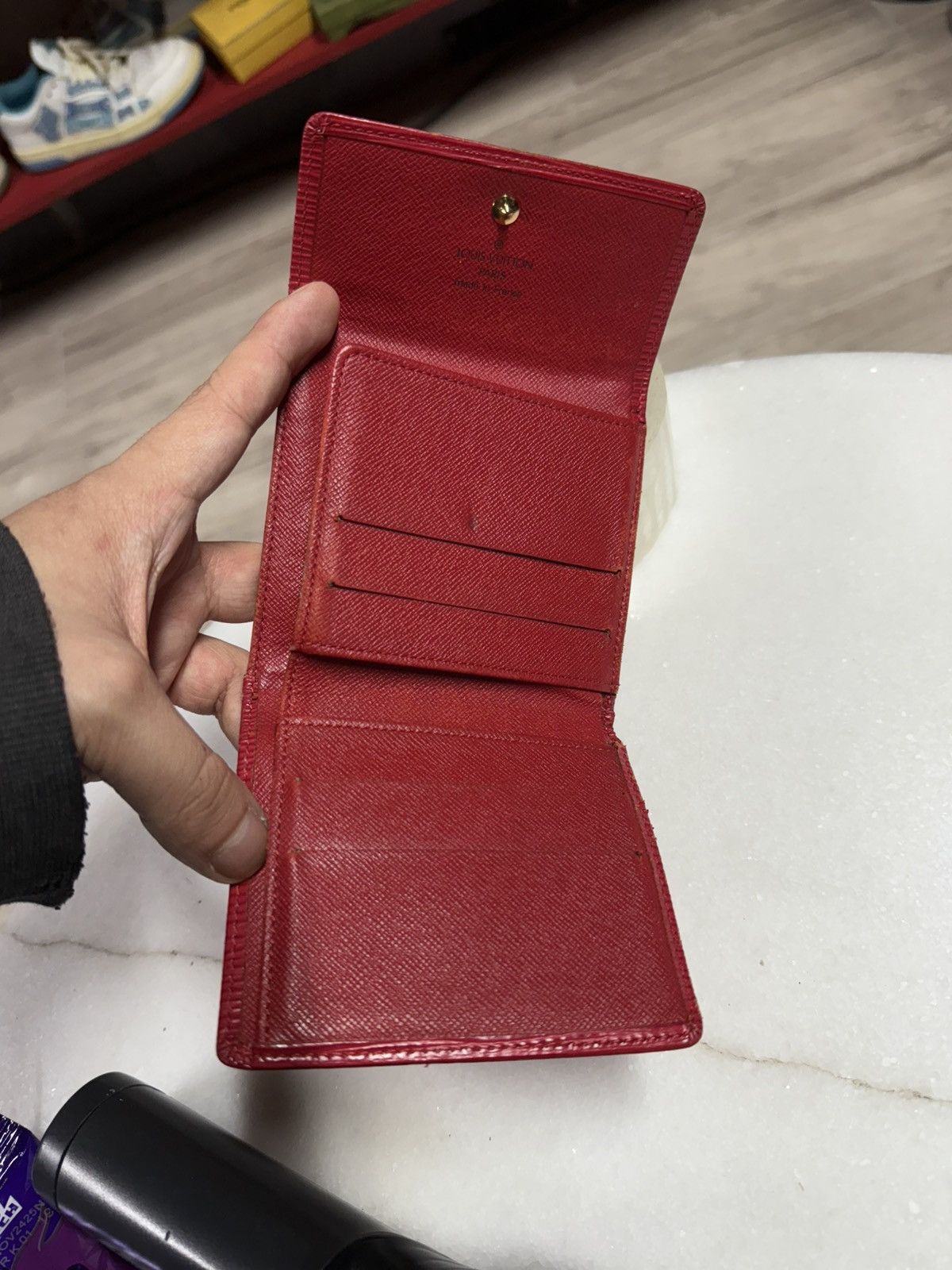 Louis Vuitton Red Epi Leather Wallet Preowned