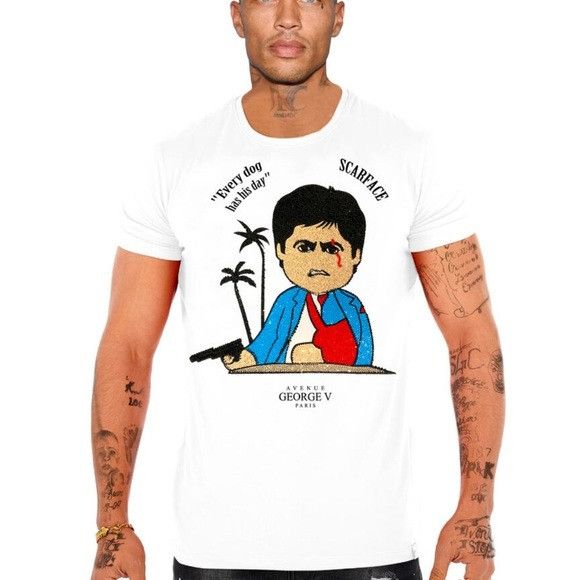 George V Paris Men’s designer White George V of Paris T-shirt with rhinesto Size US S / EU 44-46 / 1 - 1 Preview