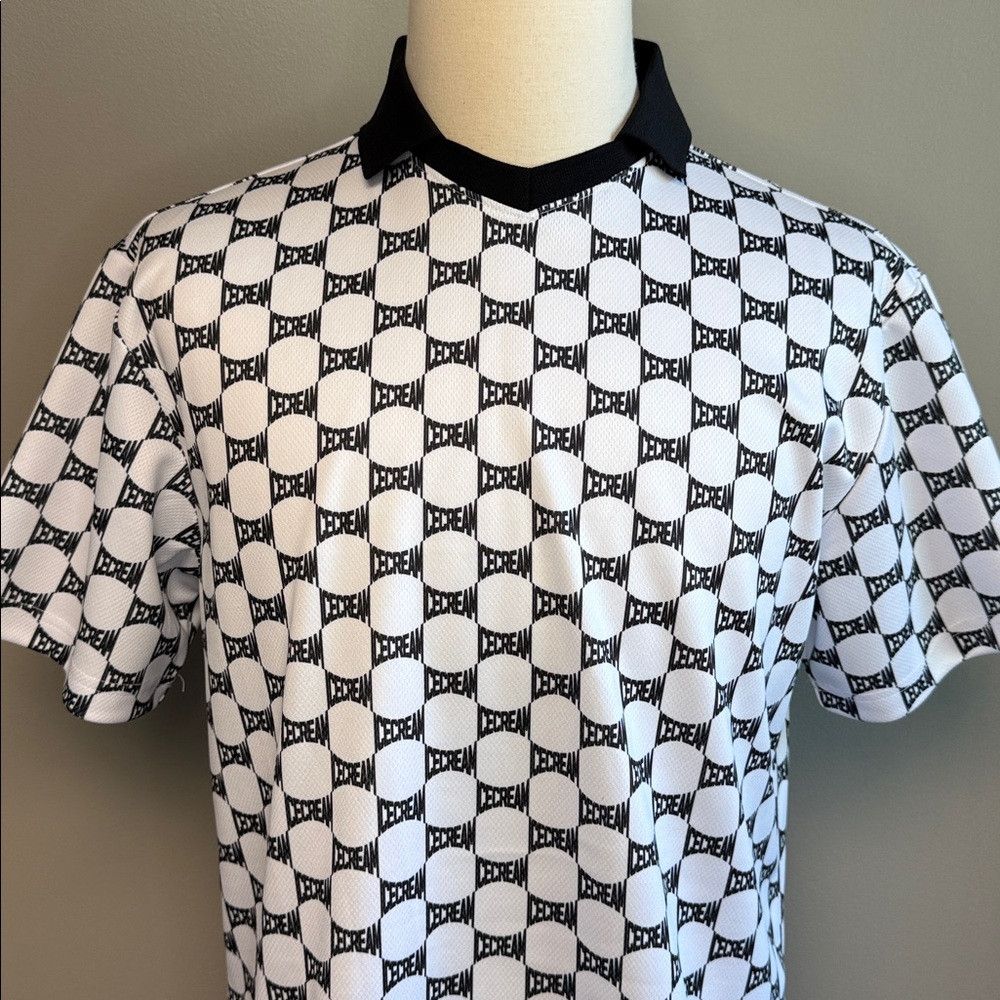 Icecream ICECREAM Stacker Mesh Soccer Jersey Black/White – Size M – Size US M / EU 48-50 / 2 - 2 Thumbnail