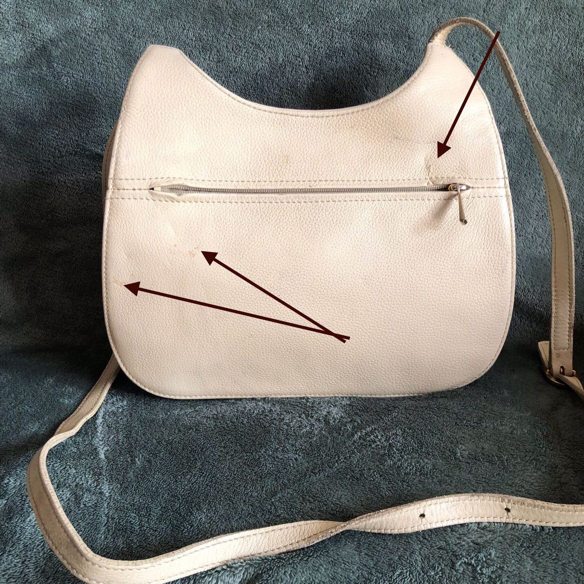 Longchamp Longchamp Le Pliage Ivory Leather Messenger Shoulder Bag Size ONE SIZE - 7 Thumbnail