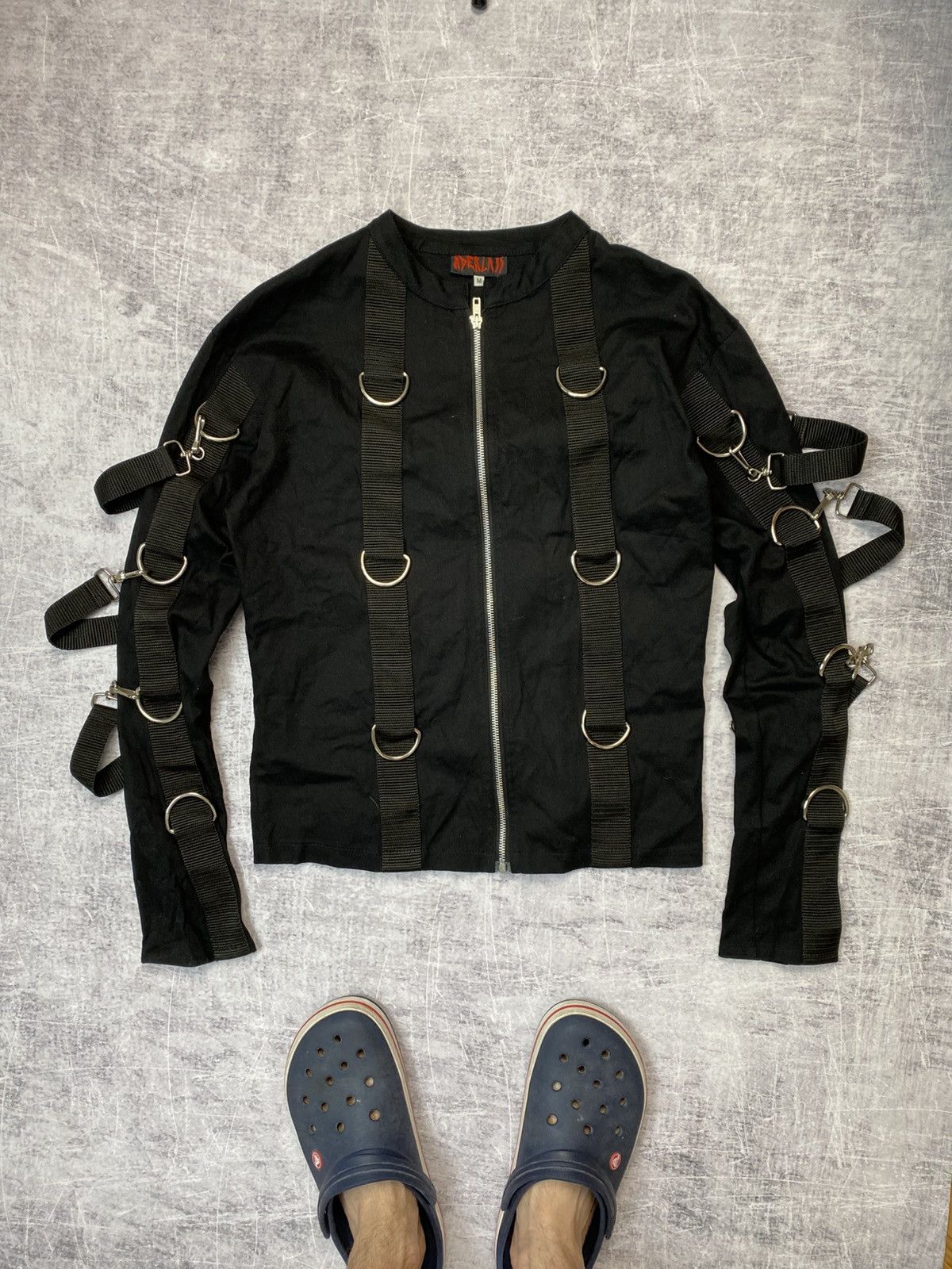 Japanese Brand Vintage Aderlass Metal Bondage Jacket Denim Gothic Size US M / EU 48-50 / 2 - 1 Thumbnail