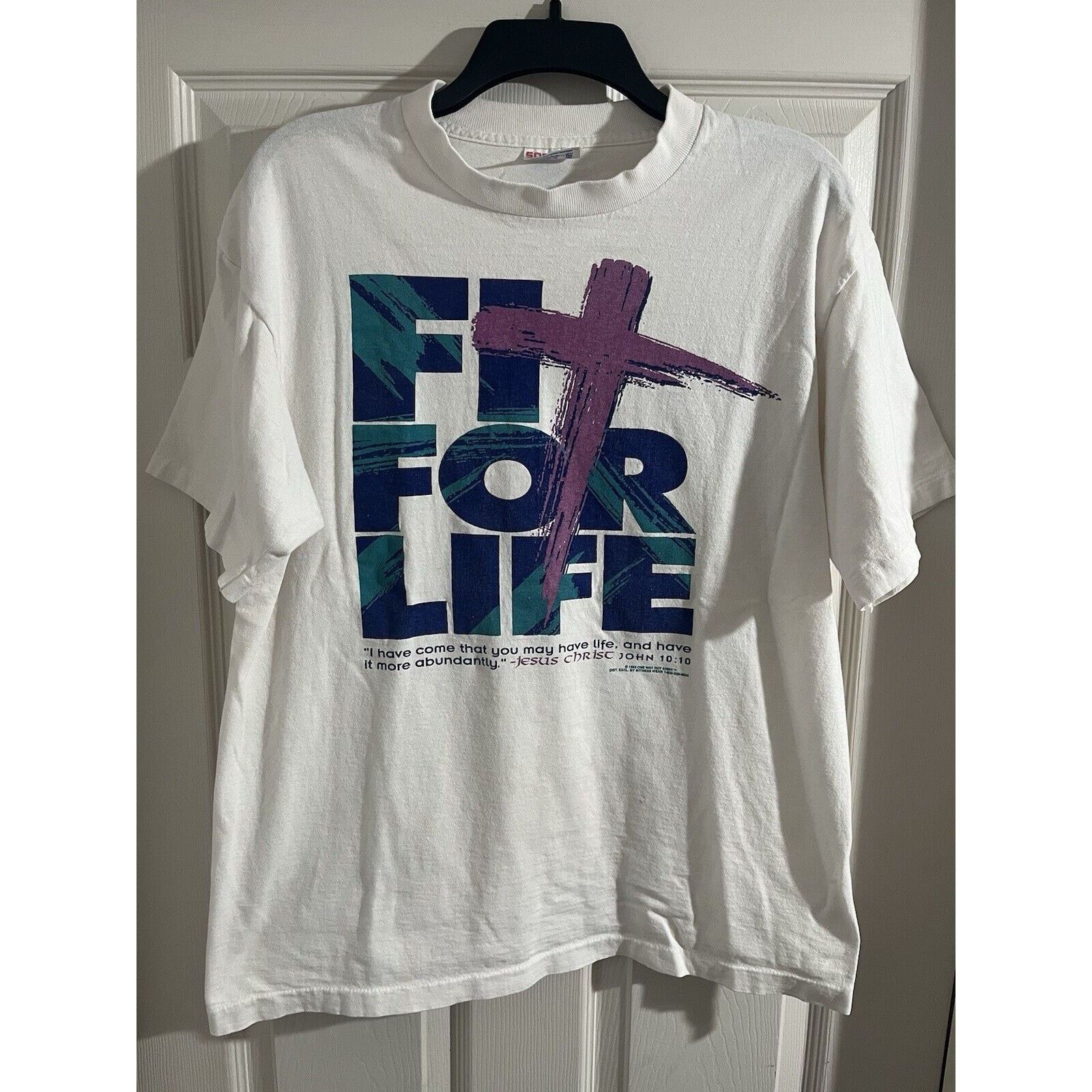 Other Fit For Life Jesus Shirt Christian Sz L Vintage John 10:10 Size US L / EU 52-54 / 3 - 1 Thumbnail