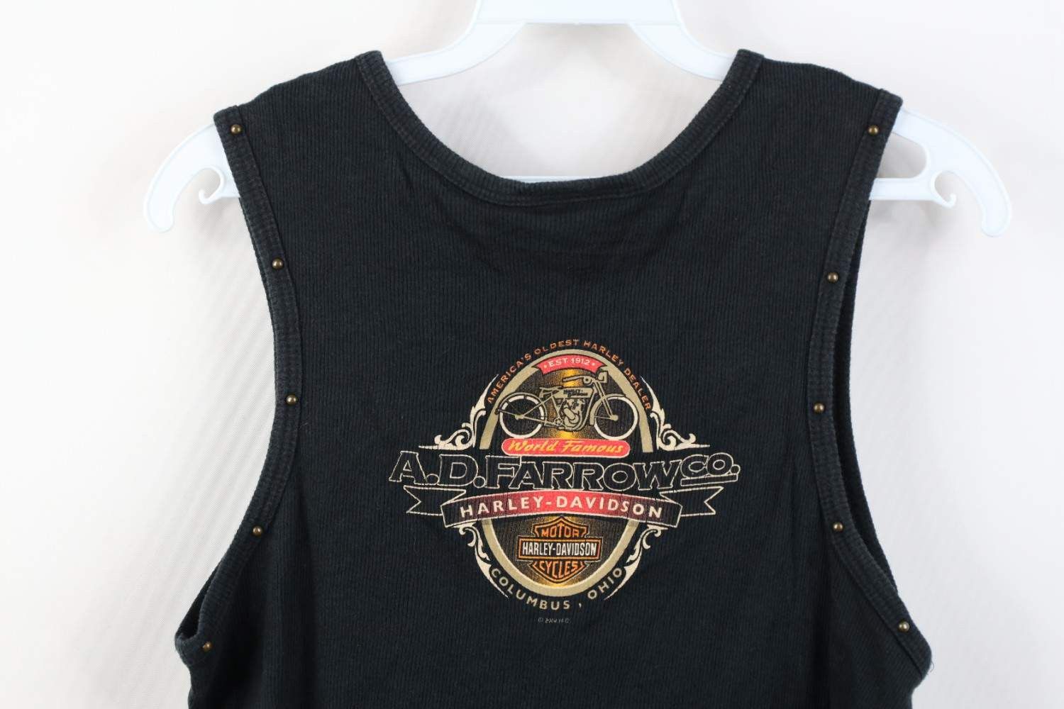 Harley Davidson Vintage Y2K 2004 Harley Davidson Ribbed Tank Top T-Shirt USA Size XL / US 12-14 / IT 48-50 - 12 Thumbnail