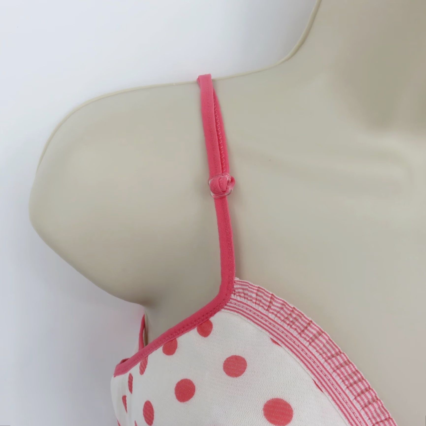 Vintage VINTAGE Warner's Camisole Tank Top Women's Large L Pink Polka Dot Ruffle Bow Cami Tank Top Size L / US 10 / IT 46 - 2 Thumbnail