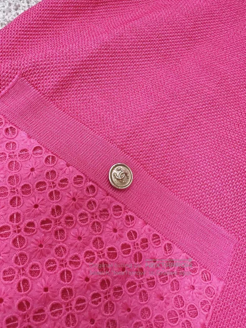 Chanel Chanel 21P rose-red knitted Polo short-sleeved dress Size XXS / US 00 / IT 34 - 5 Thumbnail