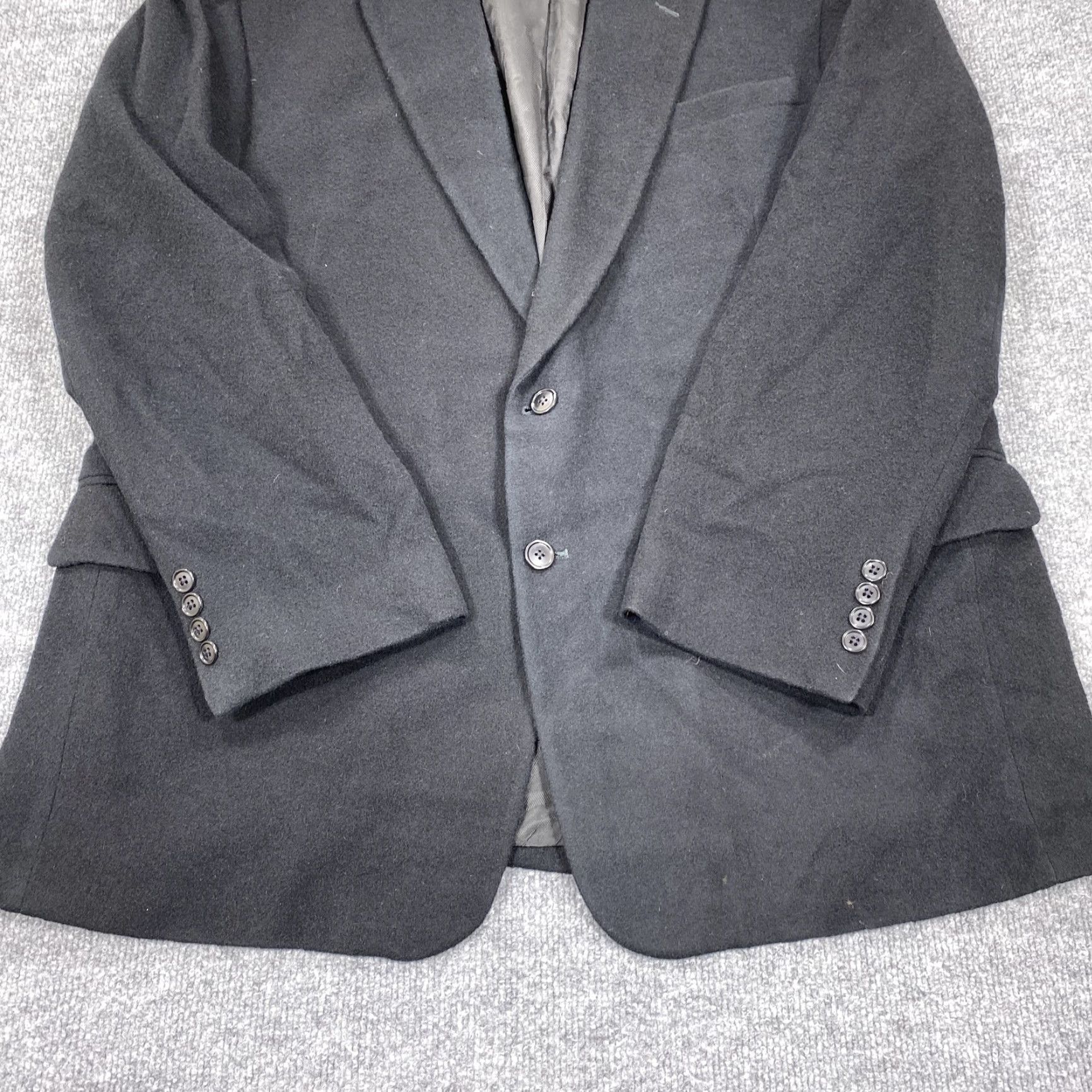 Stafford Stafford Blazer Mens 48 Long Black Camel Hair Two Button Sport Coat Lined Size 48R - 2 Thumbnail